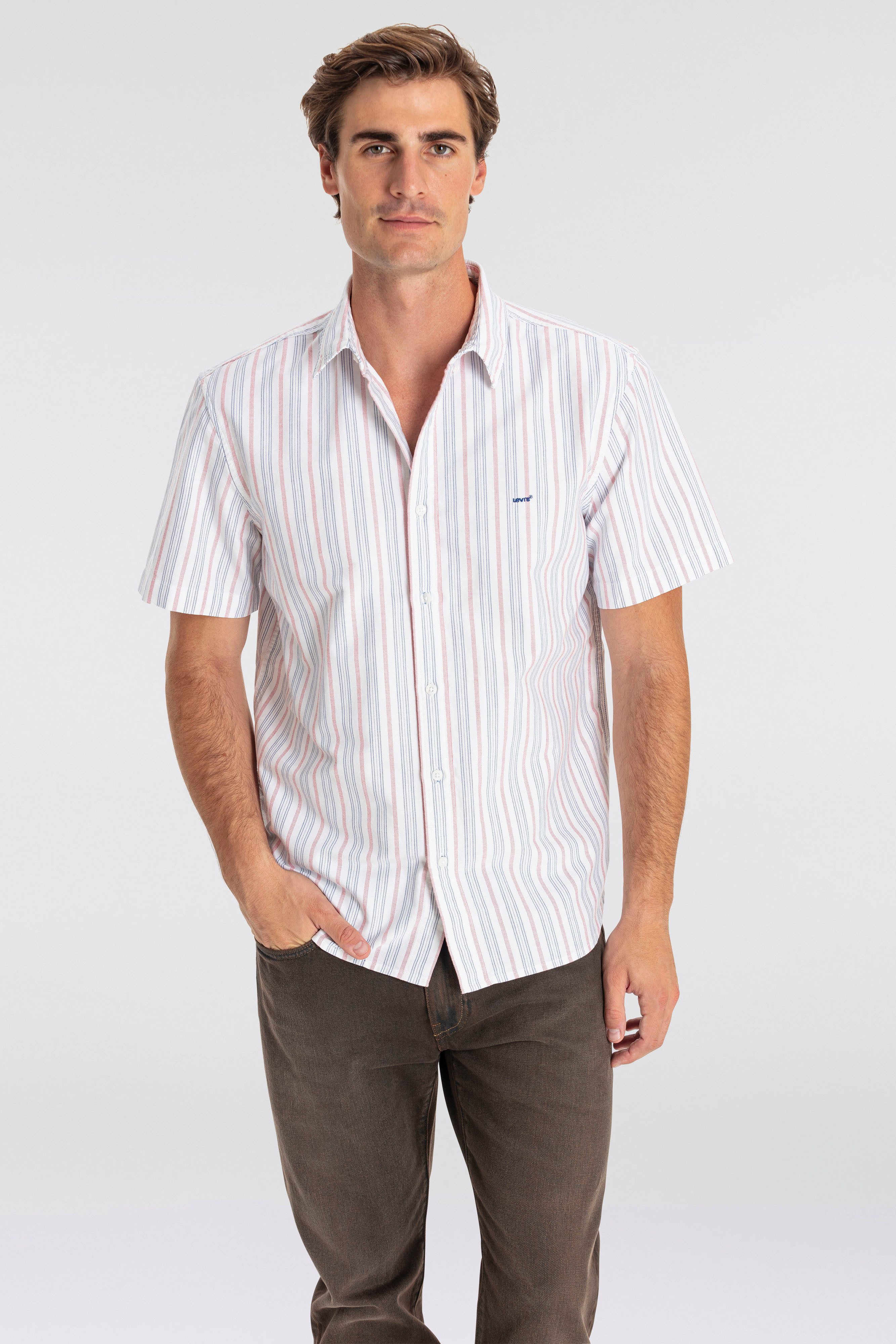 Levi's® Overhemd met korte mouwen SS AUTHENTIC BUTTON DOWN in streepdessin van katoen