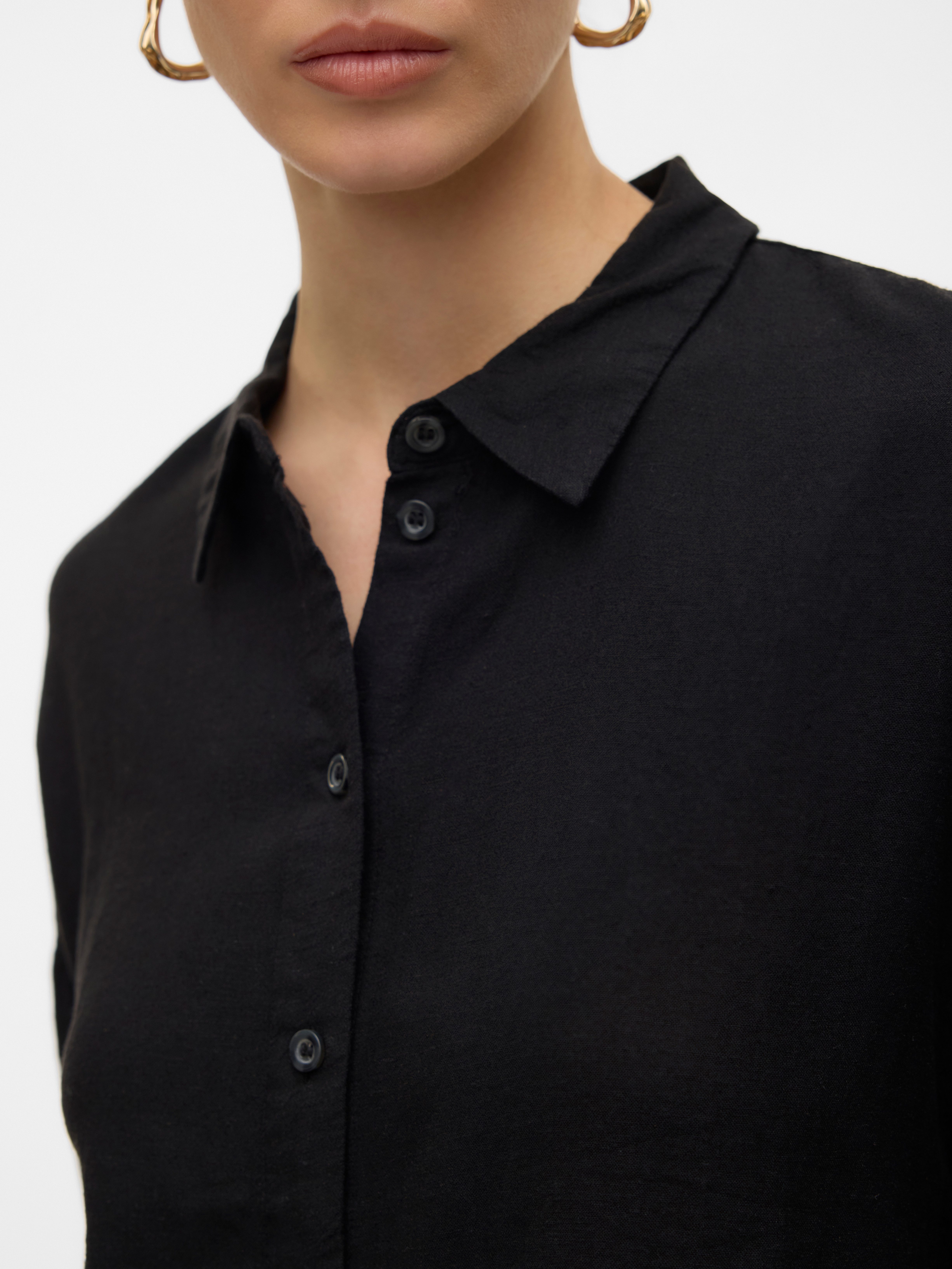 Vero Moda Overhemdblouse VMLINN LINEN 2 4 SHORT SHIRT WVN NOOS