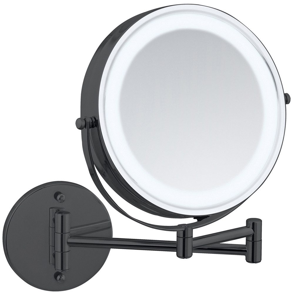 WENKO Wandspiegel Power-Loc® LED model Lumi Cosmetic mirror met verlichting, 5x vergroting, zonder boren