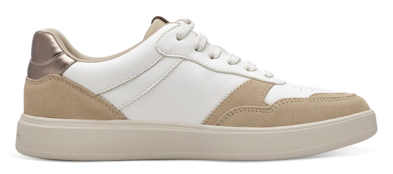 Tamaris Plateausneakers vrijetijdsschoen, lage schoen, veterschoen met contrastafwerkingen