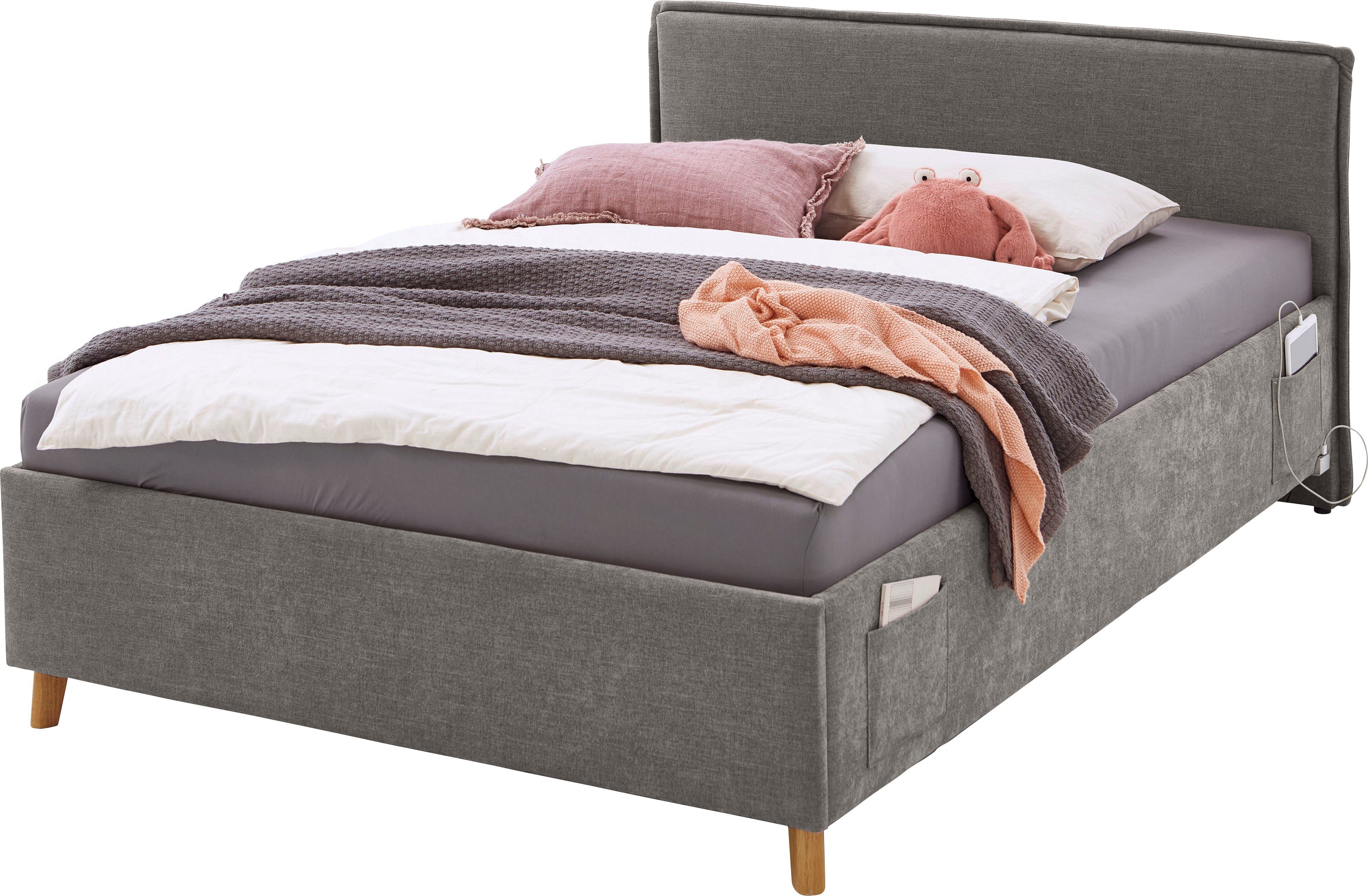 meise.möbel Kinderledikant Fun Bekleed bed naar keuze met bedkist, tienerbed inclusief USB-aansluiting