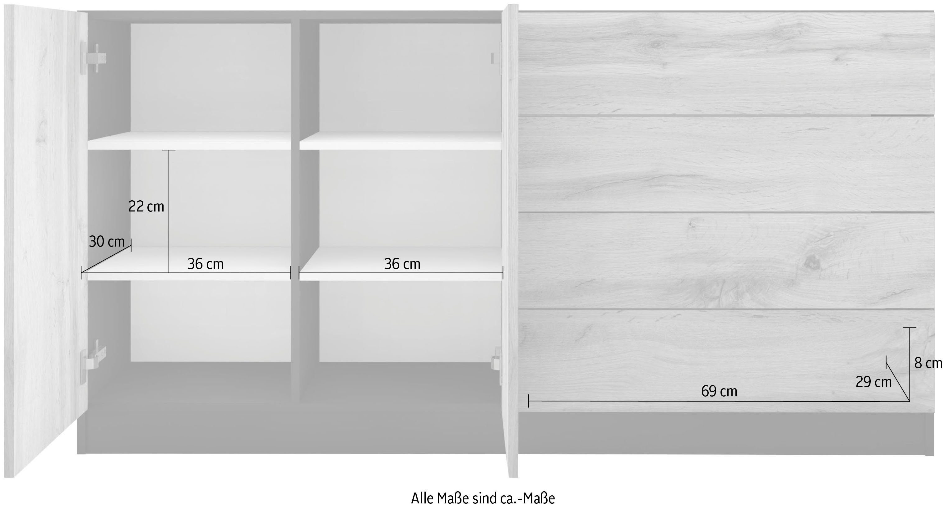 borchardt Möbel Dressoir Vaasa Breedte 152 cm