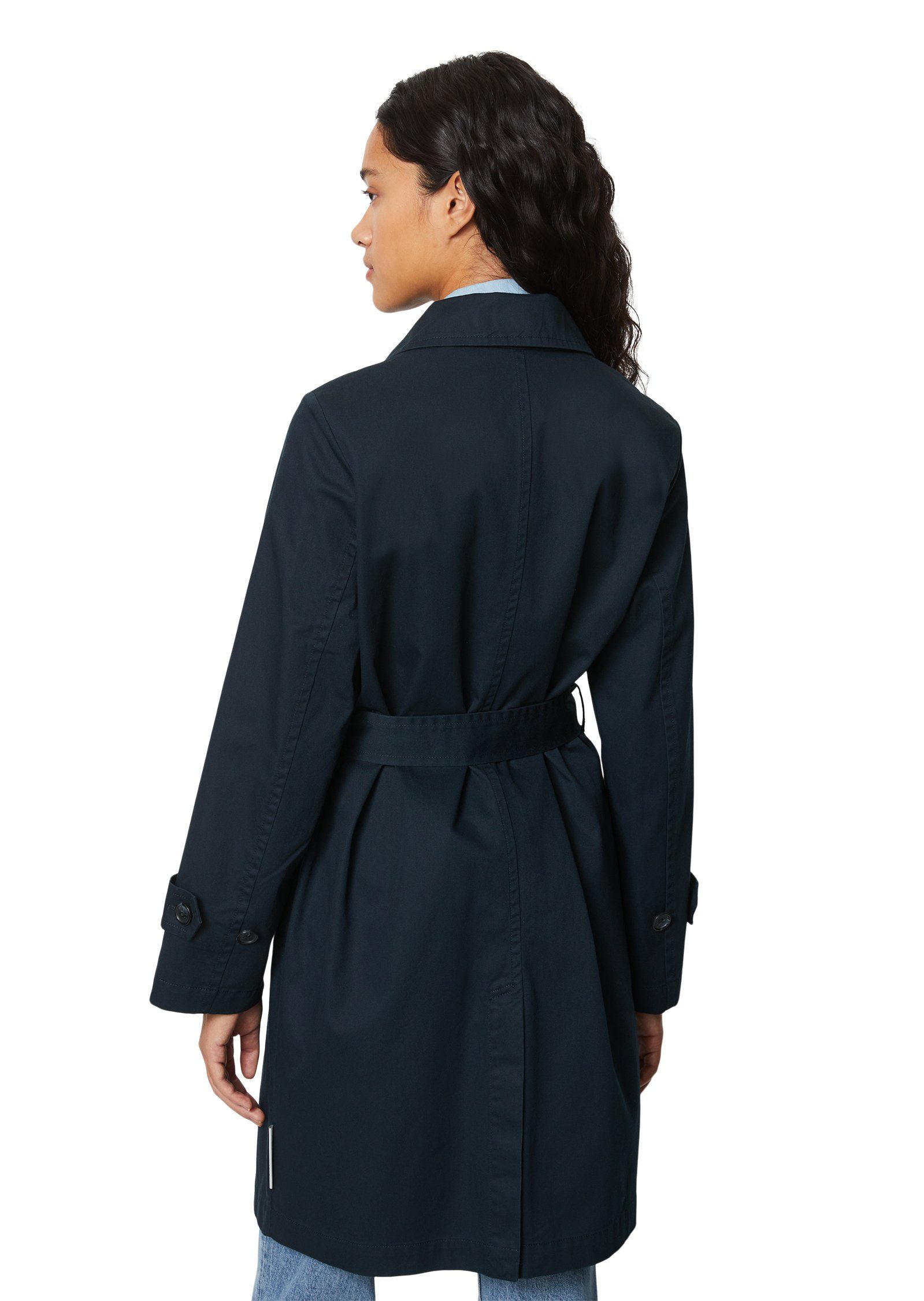 Marc O'Polo Trenchcoat in klassieke dubbelrijige stijl met brede revers