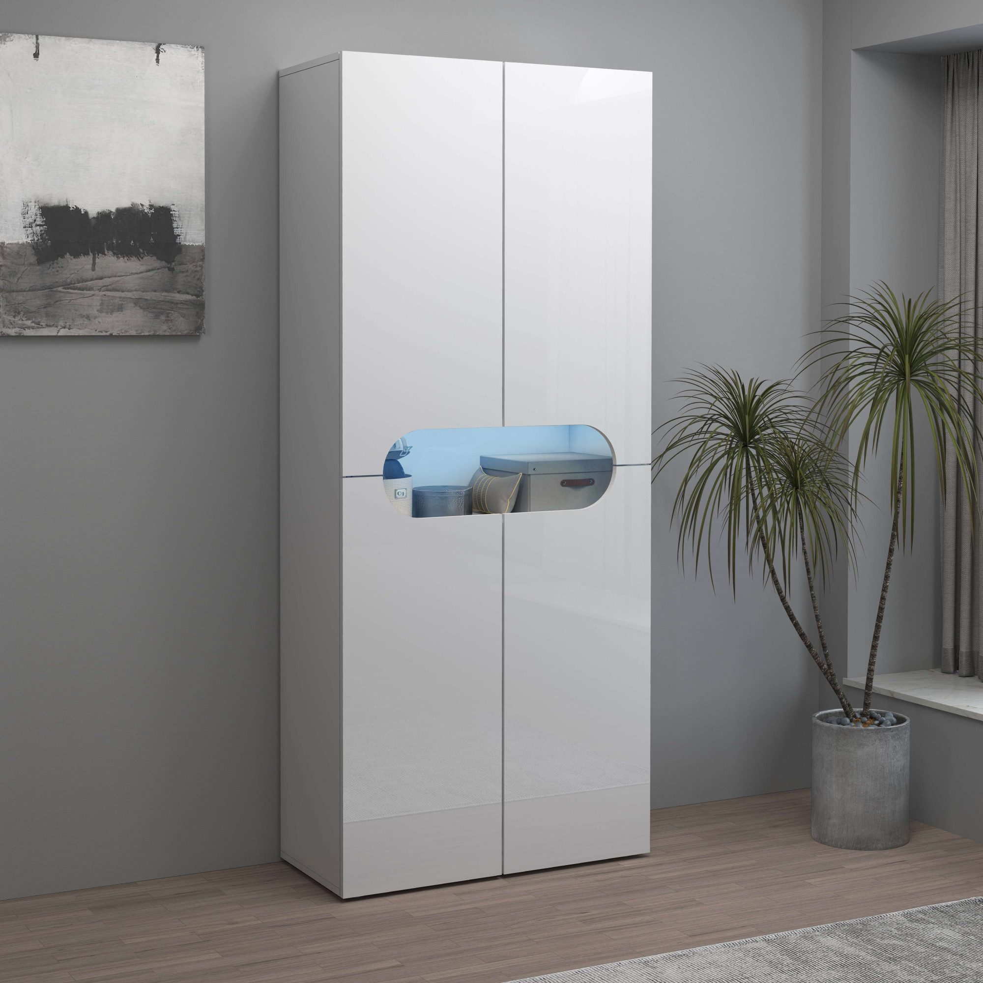 INOSIGN Schoenenkast Real, schoenenkast, schoenencommode, schoenenrek, breedte 80 cm, hoogte 190 cm