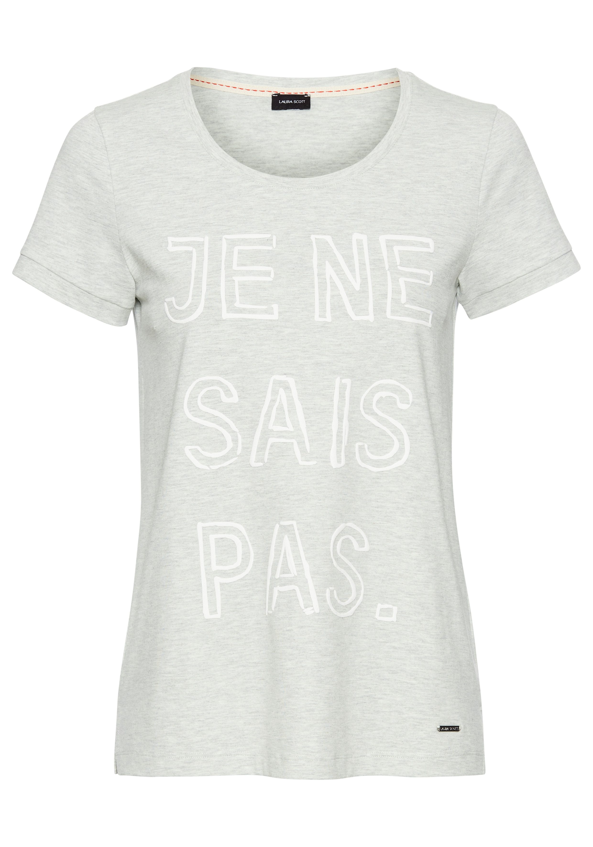 Laura Scott T-shirt met opgenaaide tekst - nieuwe collectie