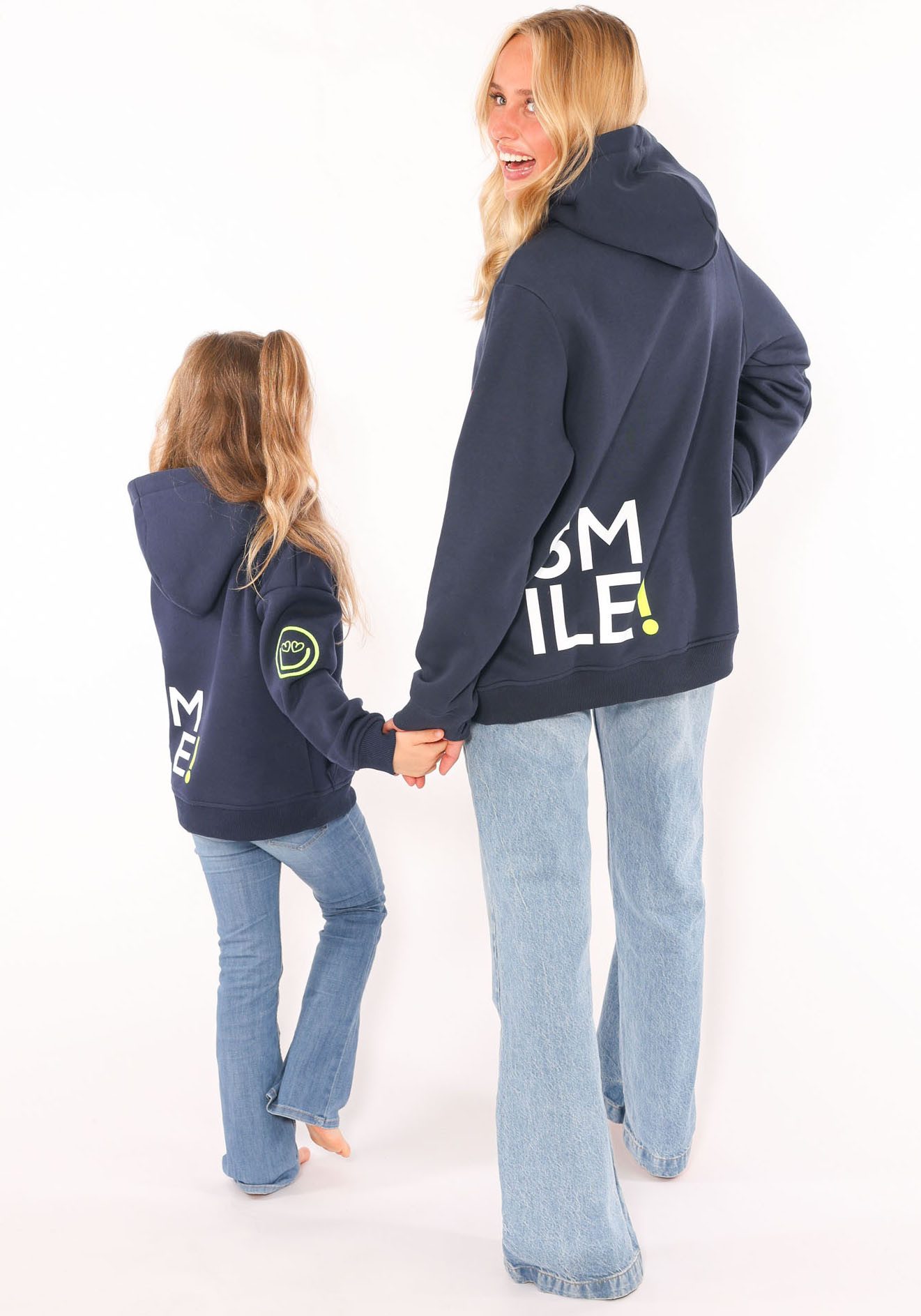 Zwillingsherz Hoodie Alissa met smile-print