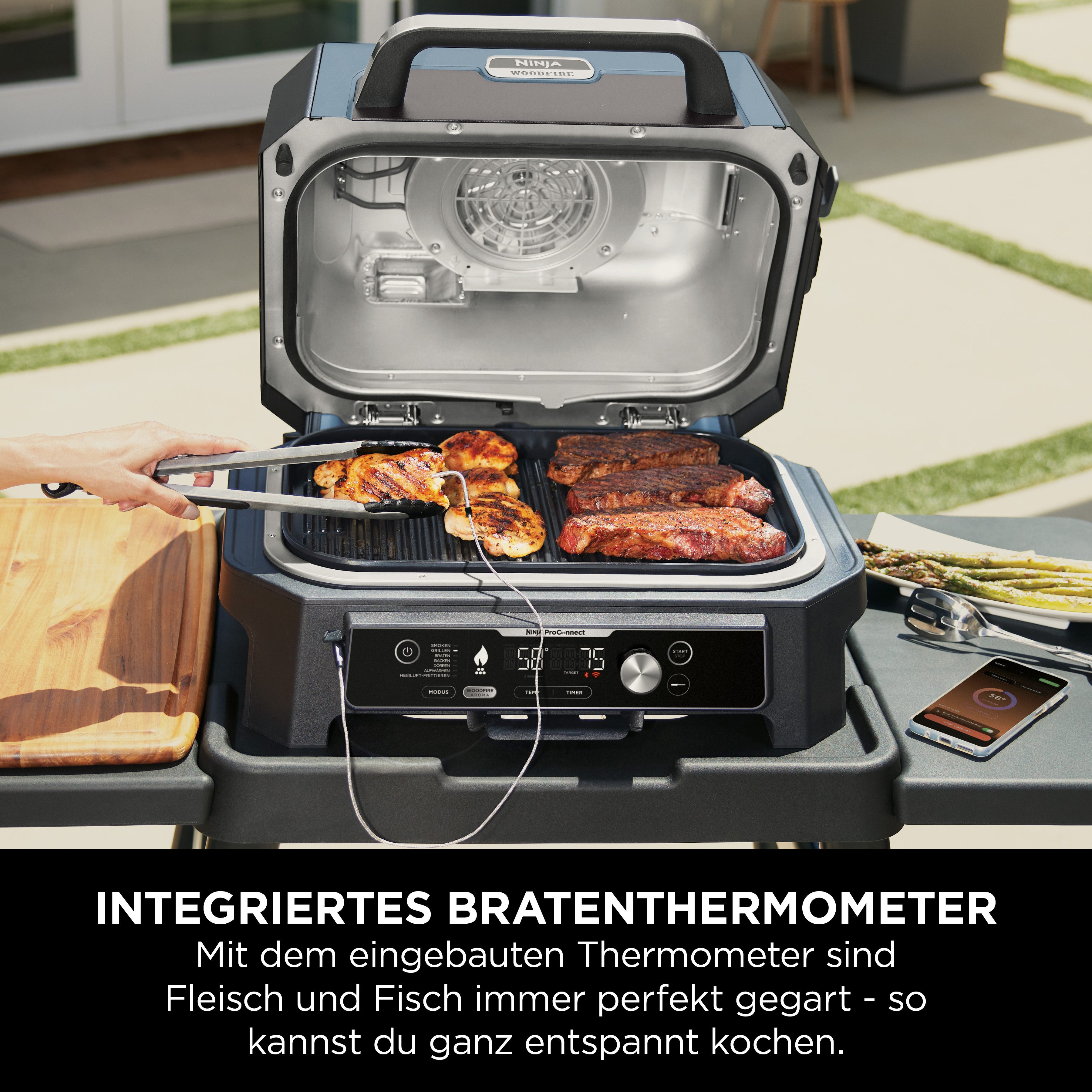 NINJA Tafelgrill Woodfire Pro Connect XL OG901EU