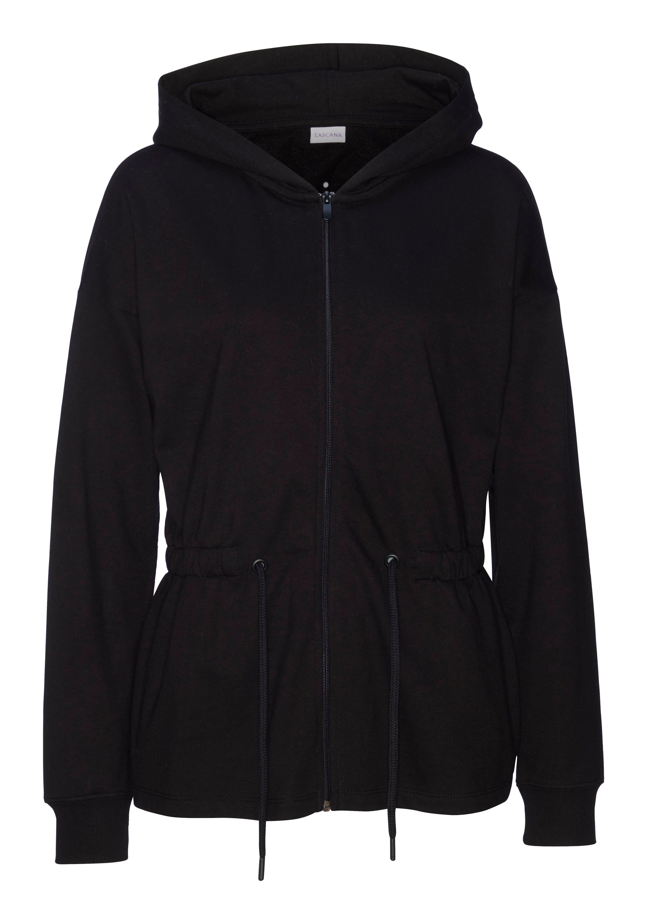 Lascana Sweatvest met tunnelkoord in de taille, loungewear, loungepak