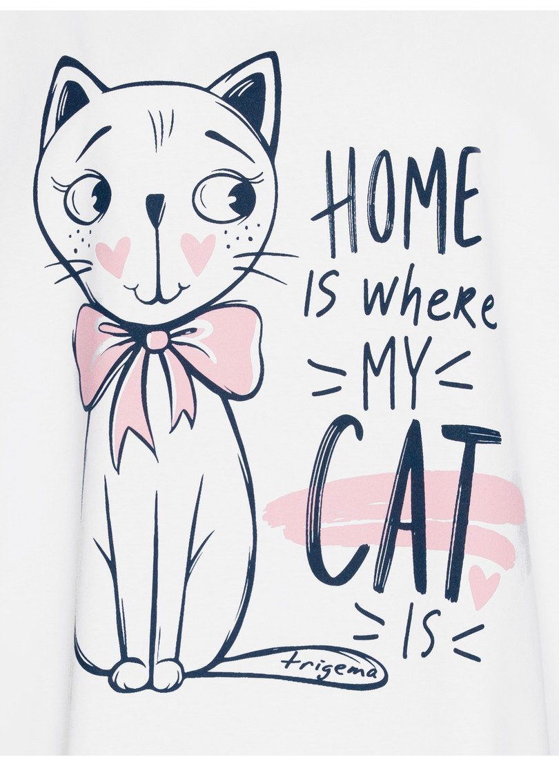 Trigema Pyjama TRIGEMA bigshirt met schattige kattenprint (1-delig)