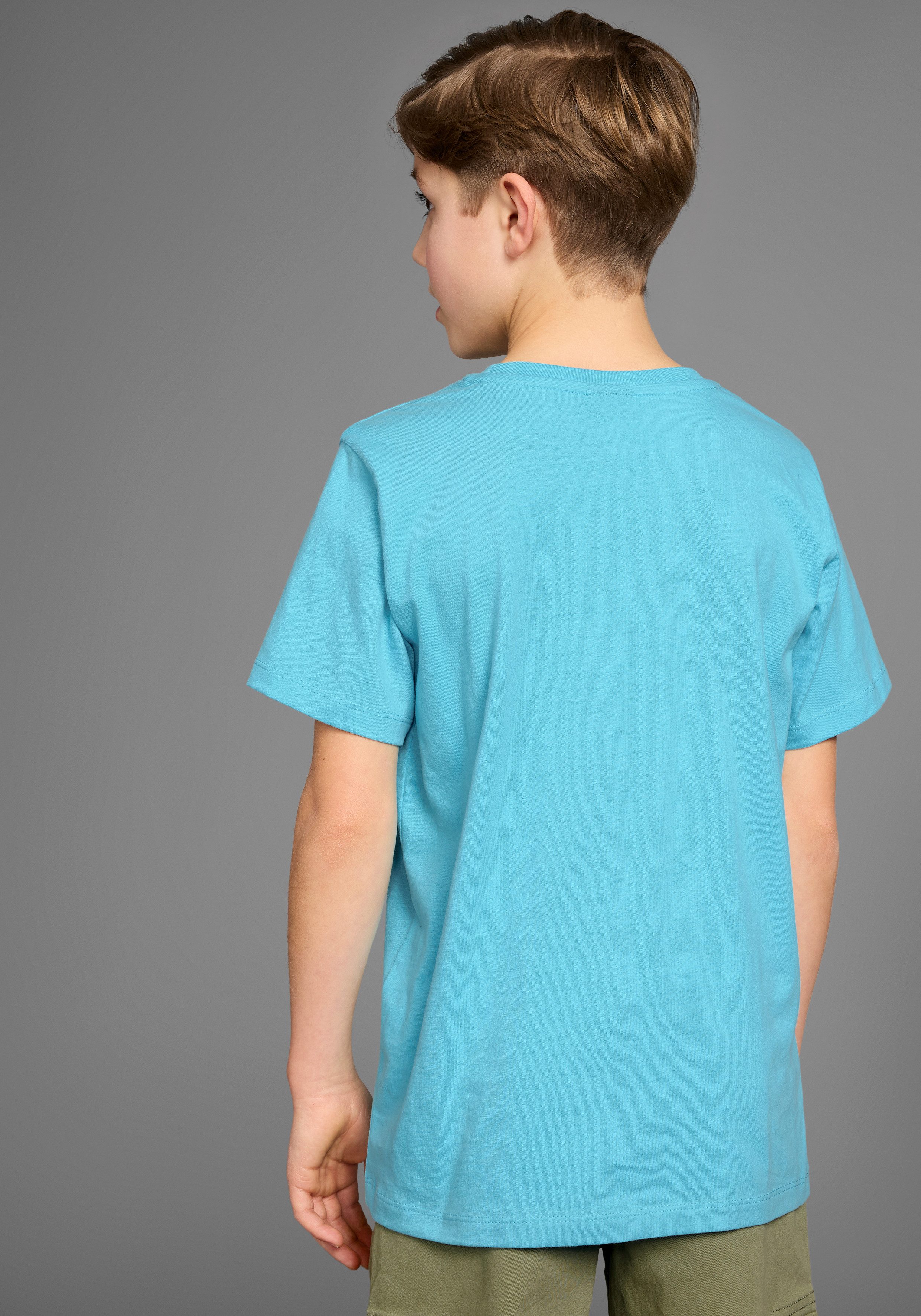 DELMAO T-shirt Met logoprint voor jongens Korte mouwen, basic pasvorm, met logo print, ronde hals