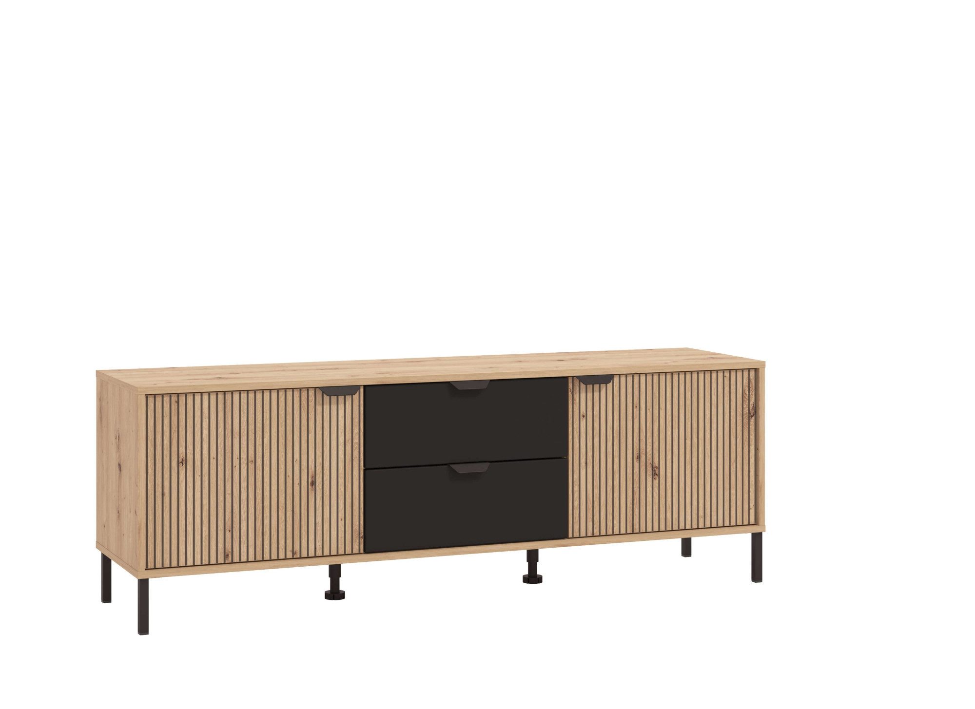 Home affaire Tv-meubel Mayenne, TV-lowboard, breedte 157 cm TV-kast, deuren met groeflook, 2 lades