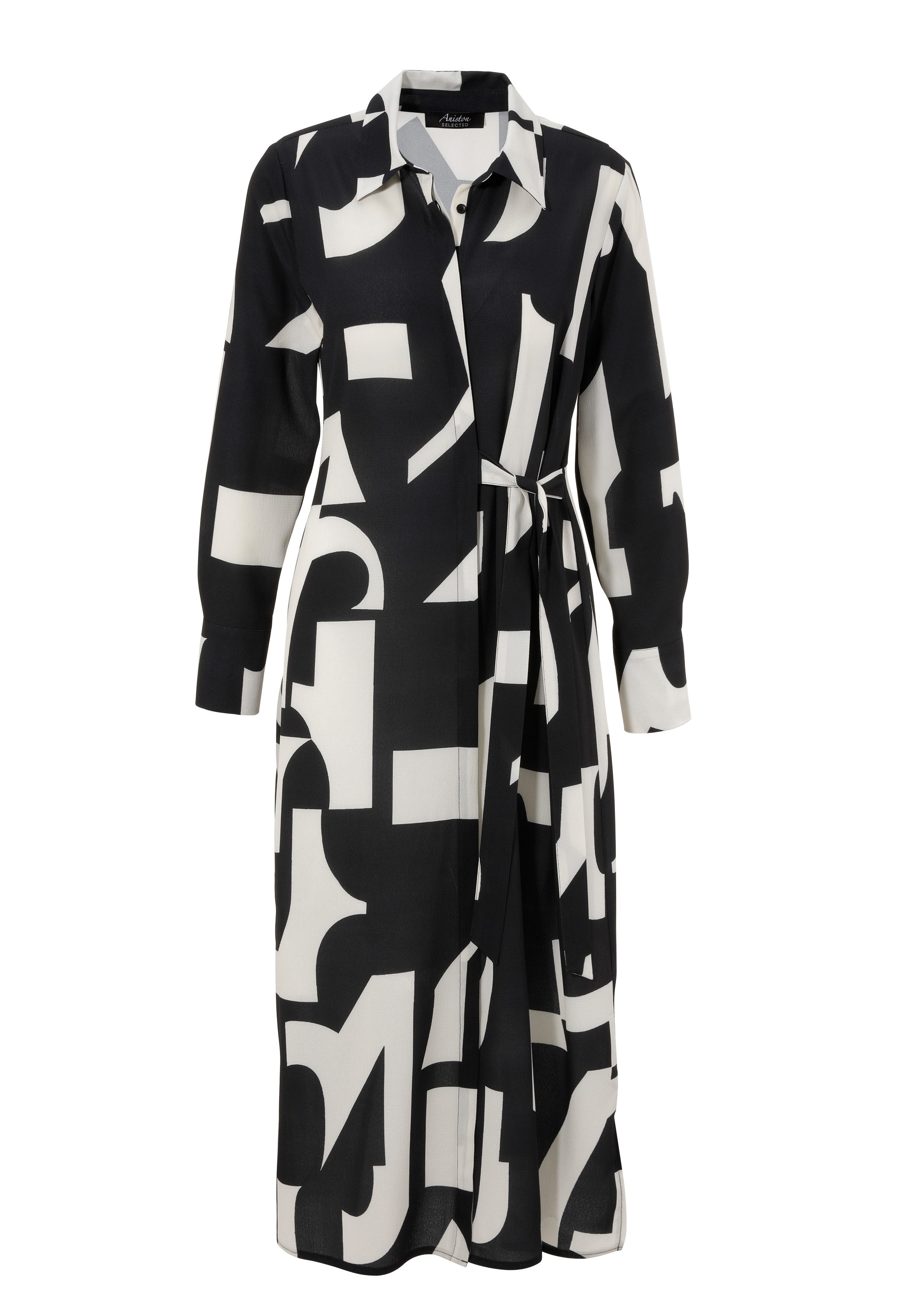 Aniston SELECTED Midi-jurk overhemdjurk met zijbinddetail