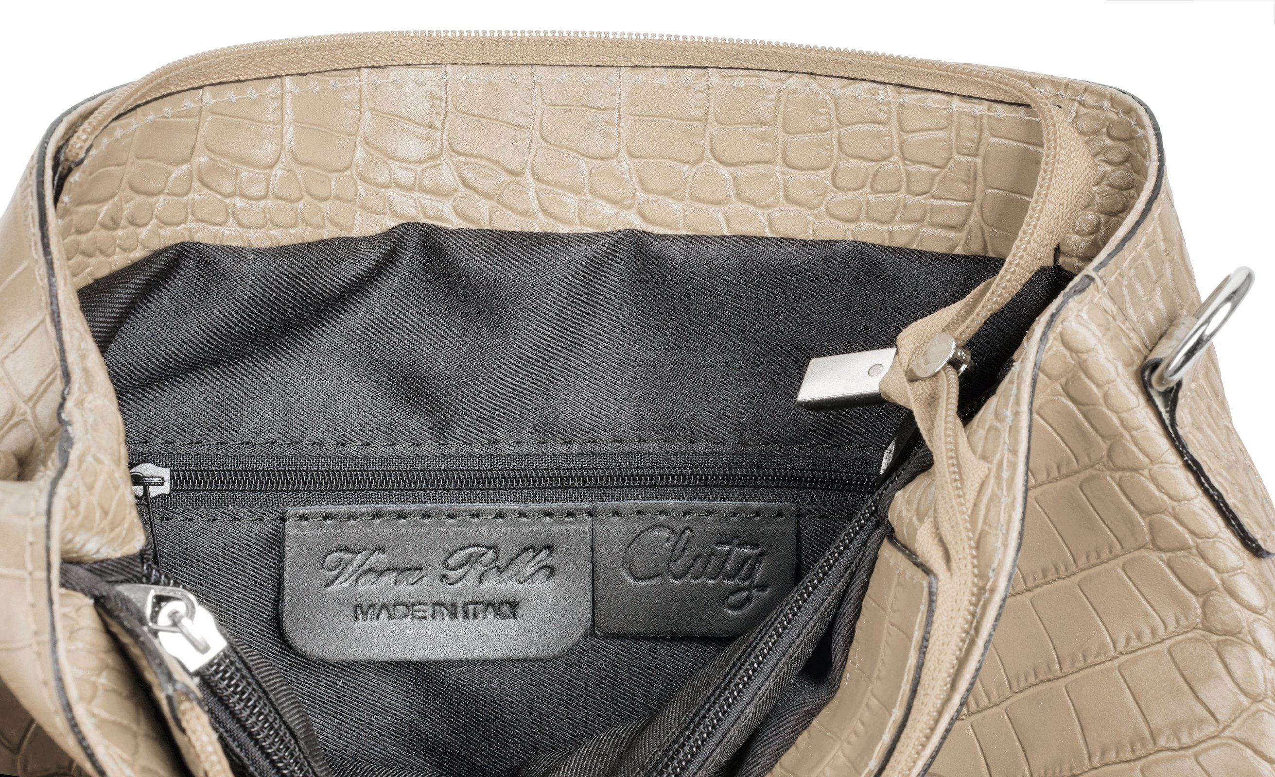 Cluty Schoudertas echt leer, made in italy