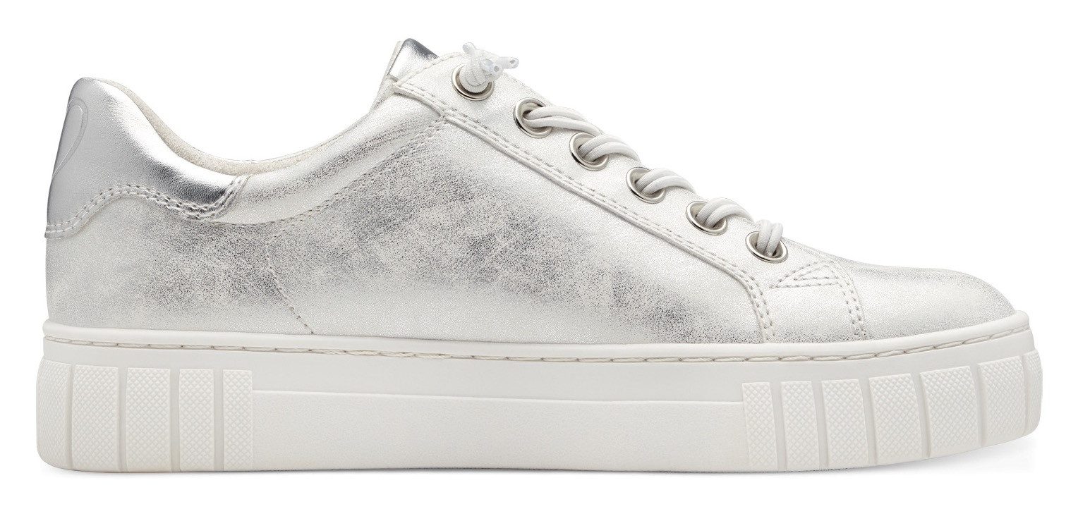 Marco Tozzi Slip-on sneakers Vrijetijdsschoen, lage schoen, instapschoen, in metallic look