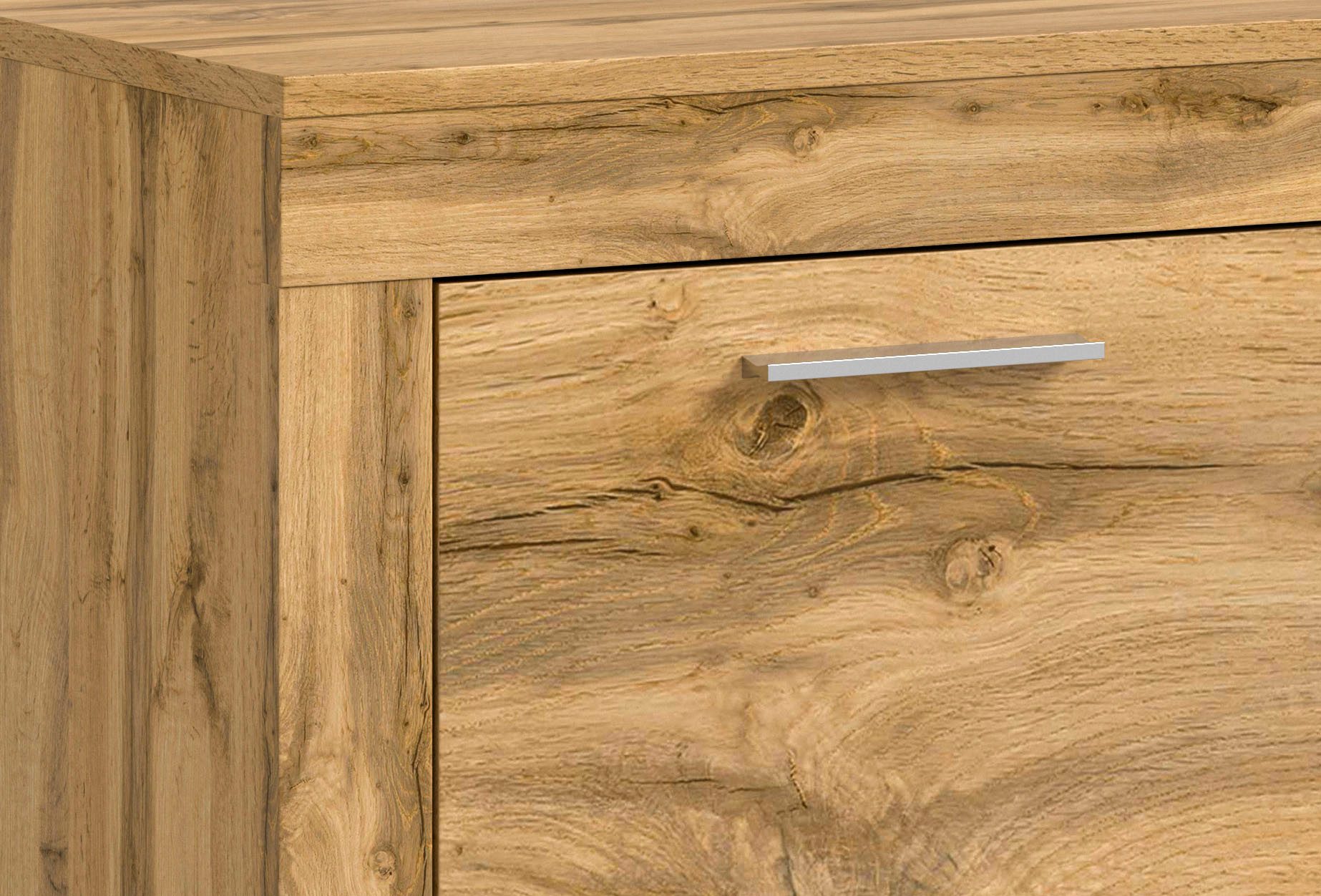 INOSIGN Wandmeubel Aosta, Breedte 255cm, bestaand uit Highboard, Lowboard, Wandplank Woonwand, combinatie, opbouwwand, meubelset, kastwand, meubelcombi (3-delig)