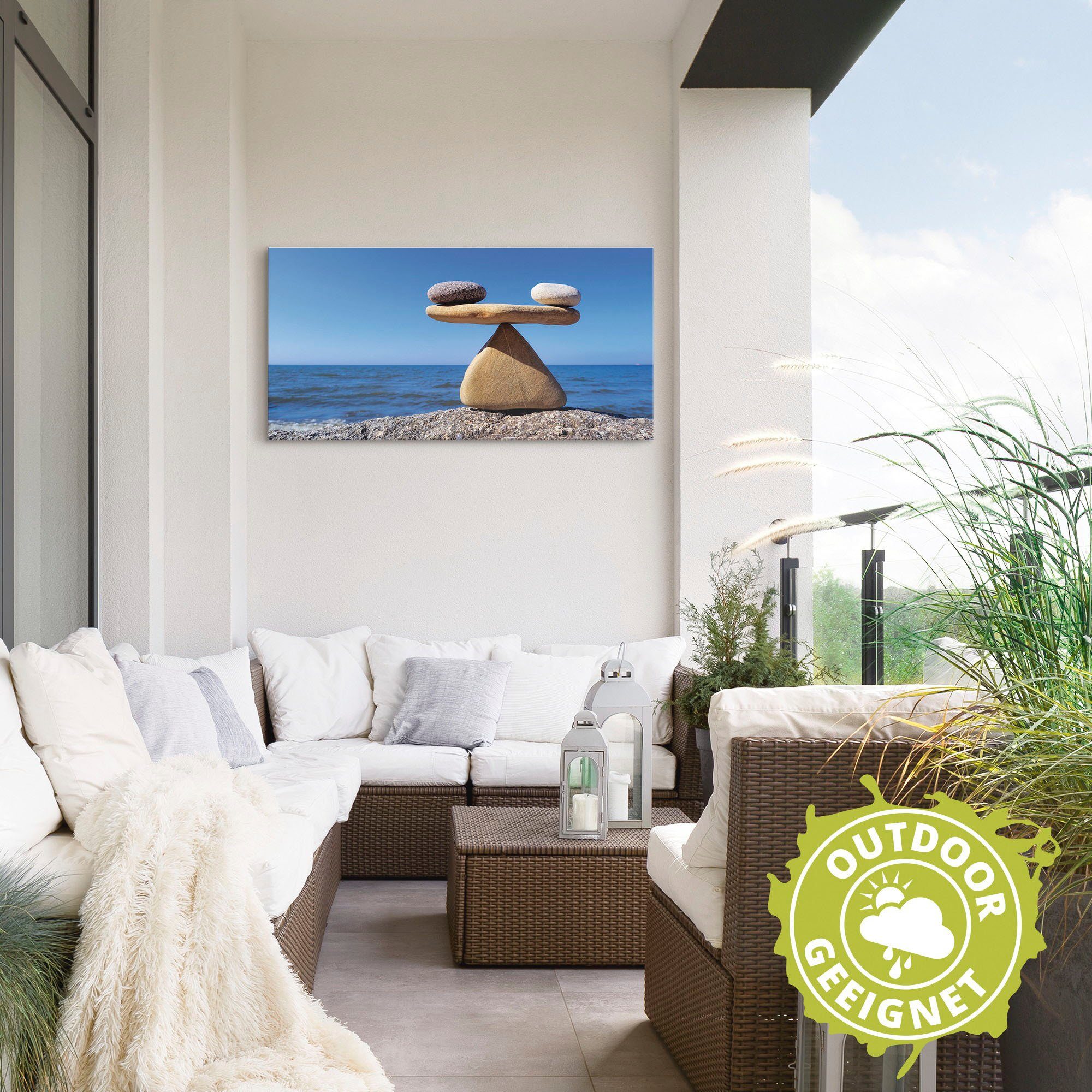 Artland Artprint Evenwicht - stenen zee als artprint van aluminium, artprint voor buiten, artprint op linnen, poster, muursticker