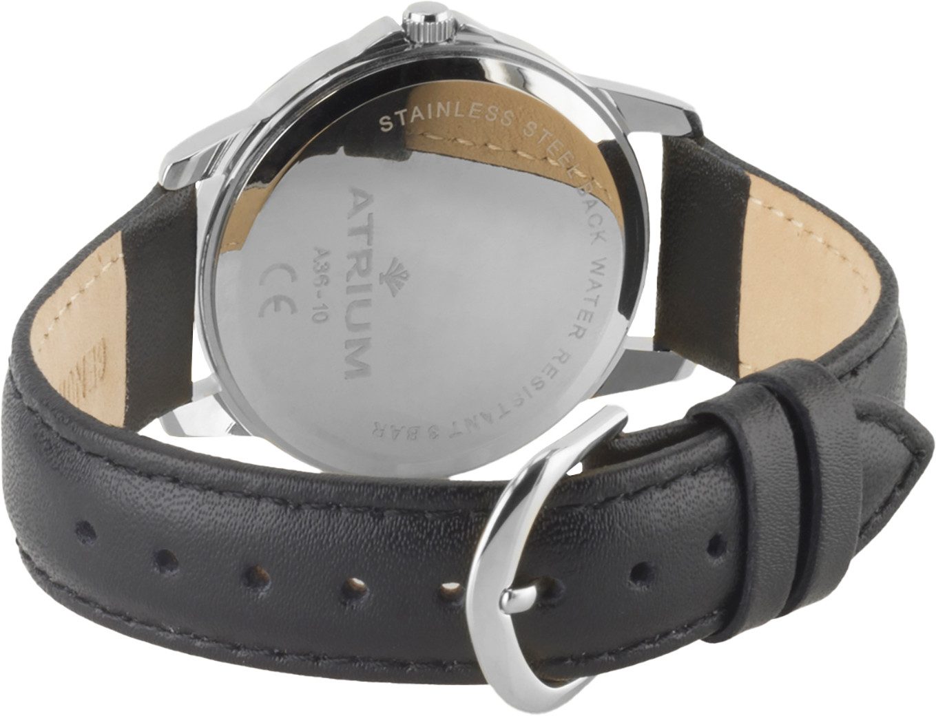 Atrium Kwartshorloge A36-30 Armbandhorloge, dameshorloge, herenhorloge, leren armband, analoog
