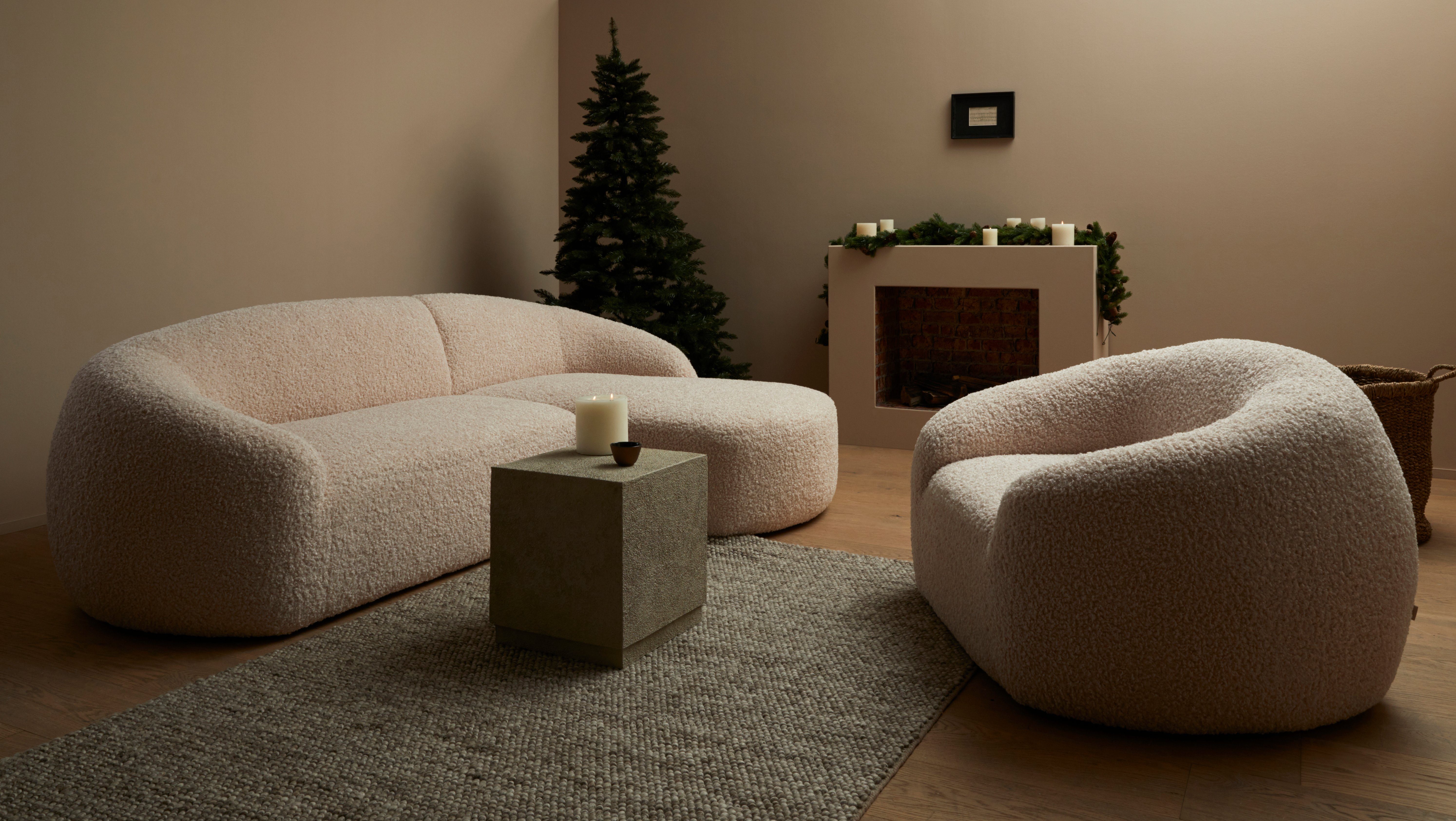 LeGer Home by Lena Gercke Wollen kleed Ainhoa, handgeweven, wol uni, wol, handgeweven vloerkleed, woonkamer, slaapkamer, eetkamer