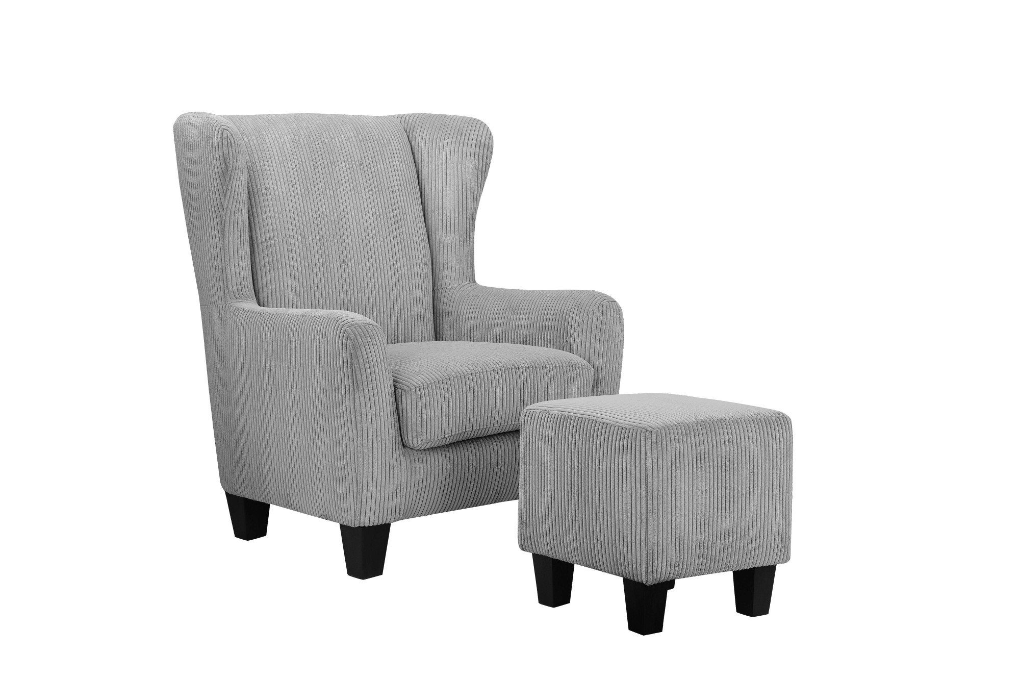 Home affaire Oorfauteuil Chilly in cord en microvezel bekleding, onze permanente lage prijs (set, 2 stuks)