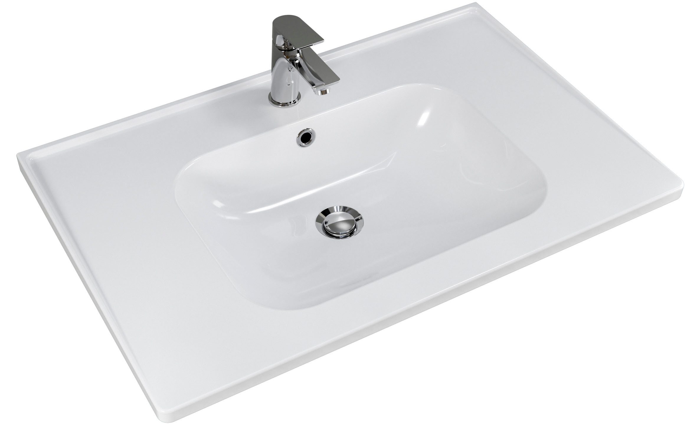 Saphir Badmeubelset Trentino 2-delig keramische wasbak, spiegelkast met LED-lamp Badkamermeubel-set 79cm breed, incl. deurdemper, 3 deuren, 2 lades (3 stuks)