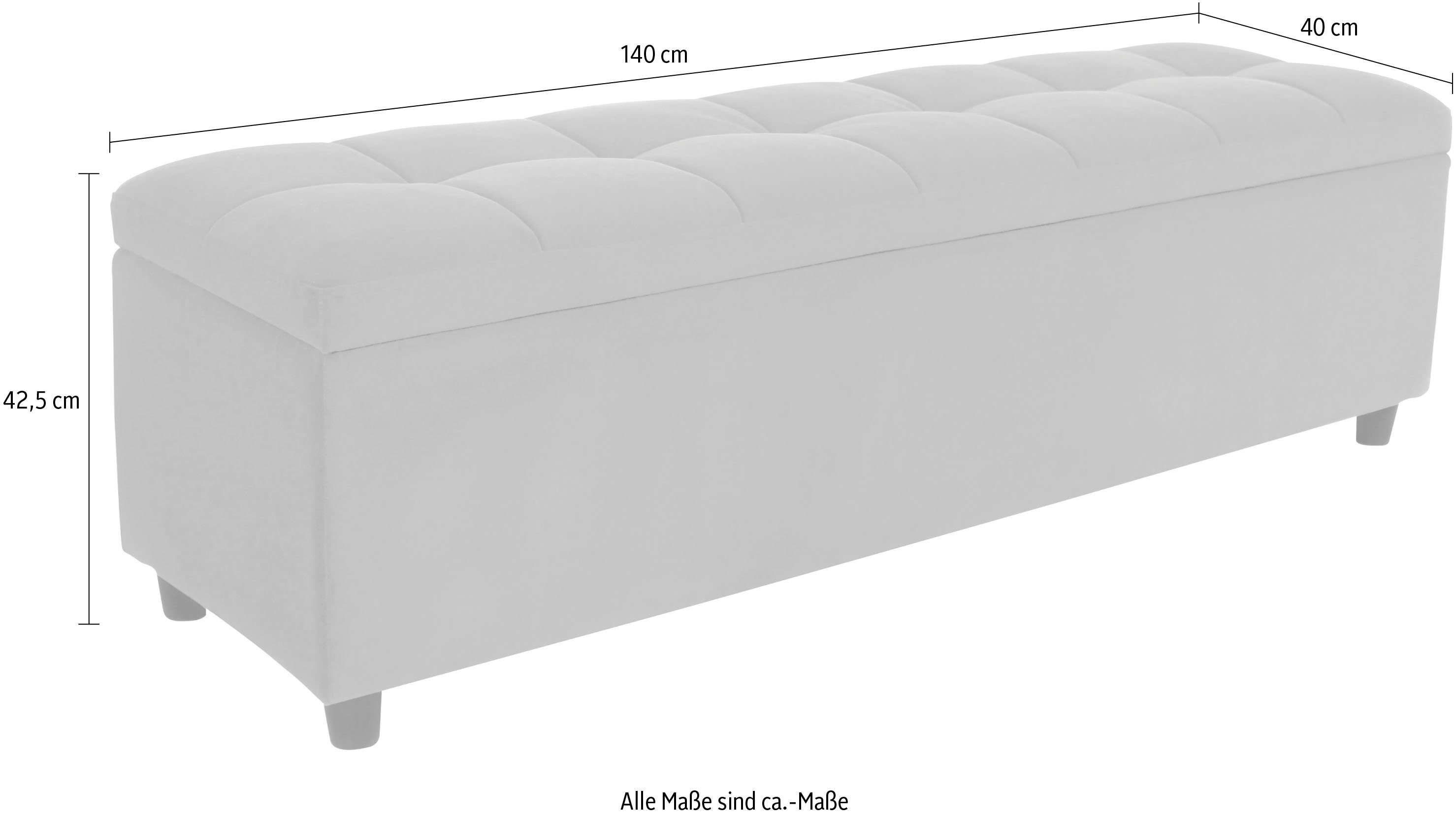COUCH ♥ Slaapkamerbankje Doorgestikt Met bergruimte, ook als garderobebank geschikt, bank