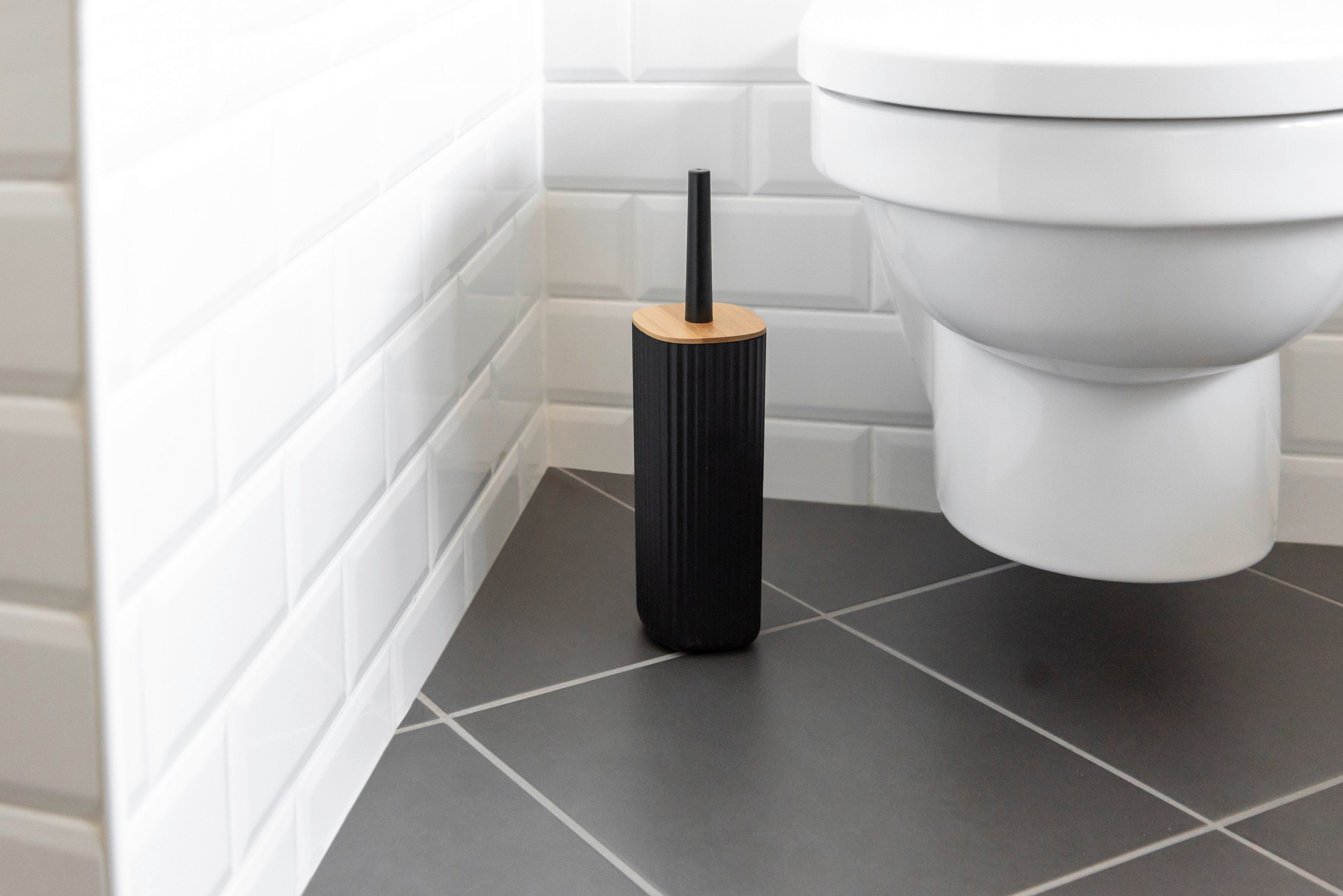 WENKO Toiletset Rotello zwart, gesloten model