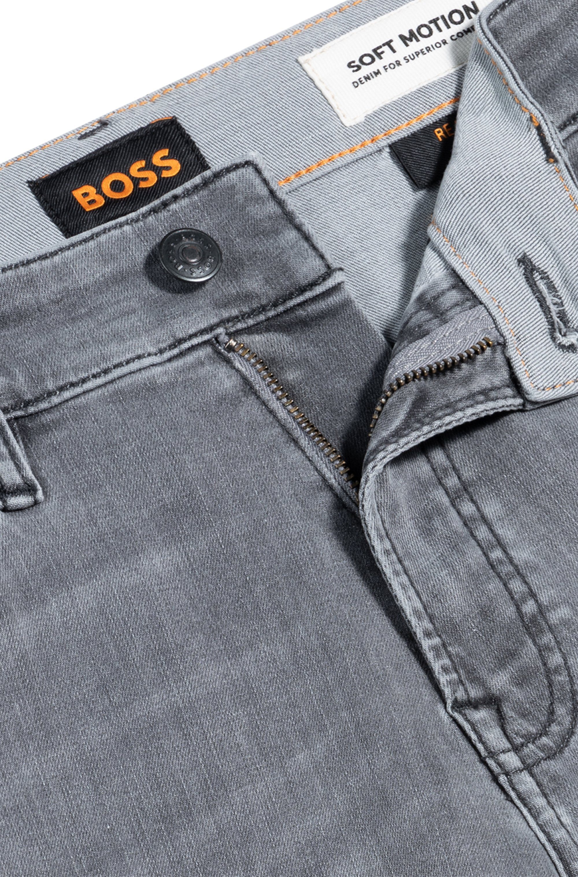 Boss Orange Stretch jeans RE.MAINE BO met merklabel op de tailleband