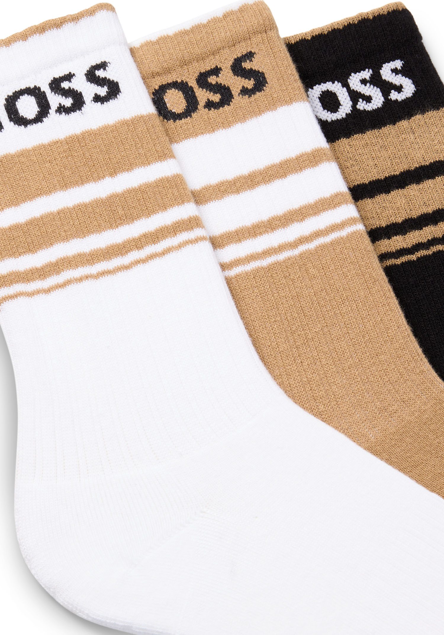 BOSS Vrijetijdssokken 3P QS Rib Stripe CC (set 3 paar)