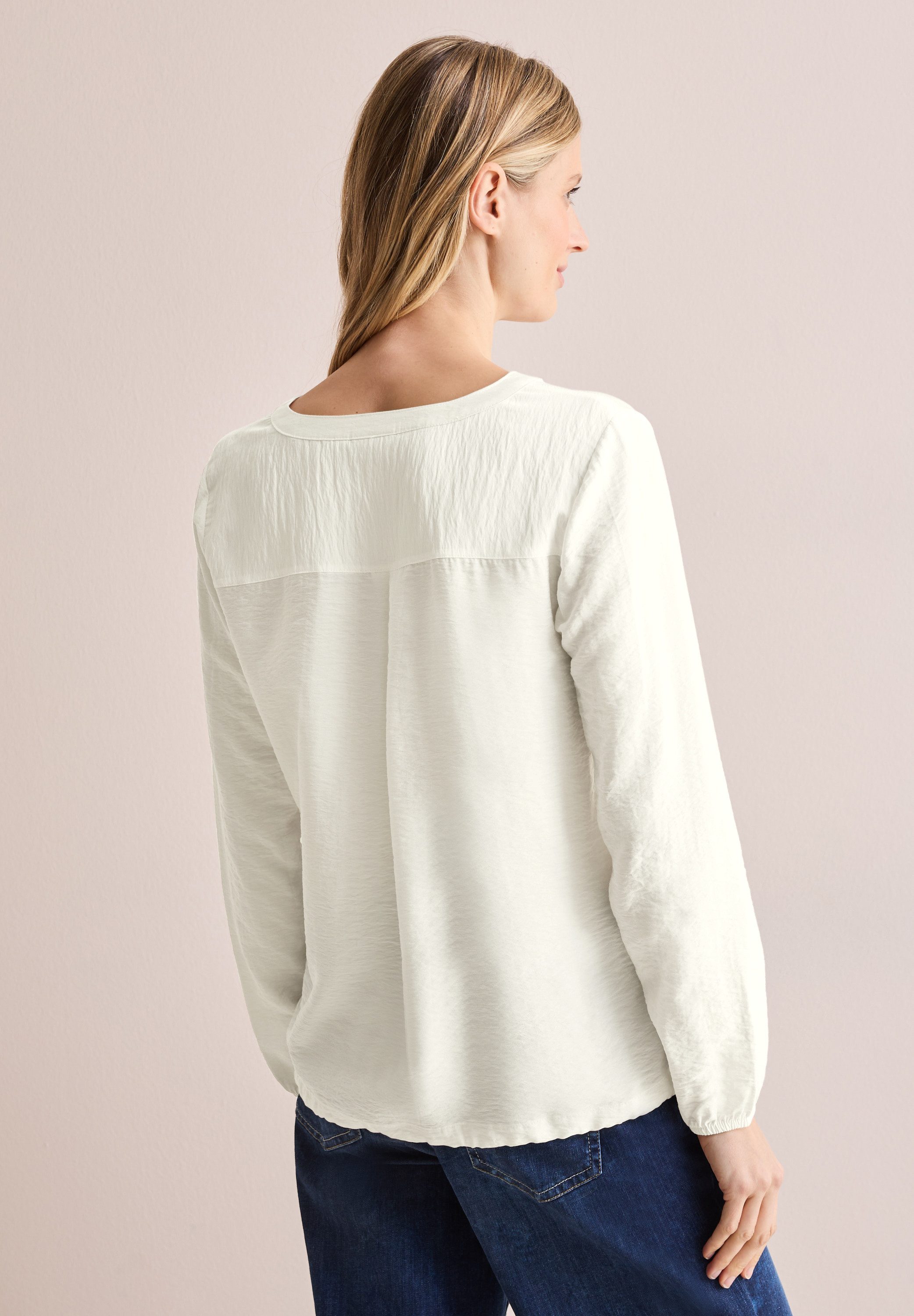 Cecil Blouse met lange mouwen met een rijgkoord bij de zoom