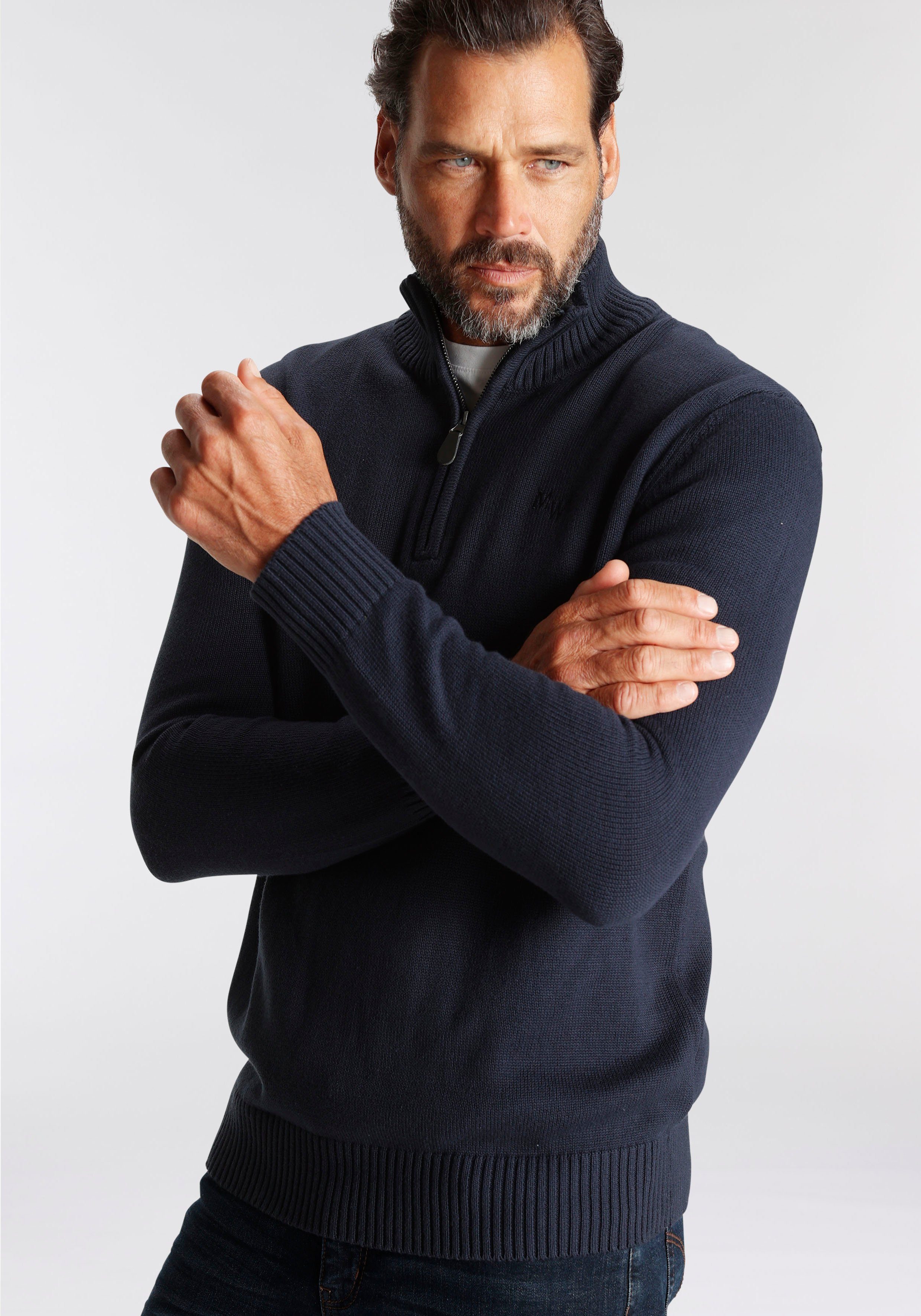 Man's World Schipperstrui Tot XL met een ritssluiting bij de kraag