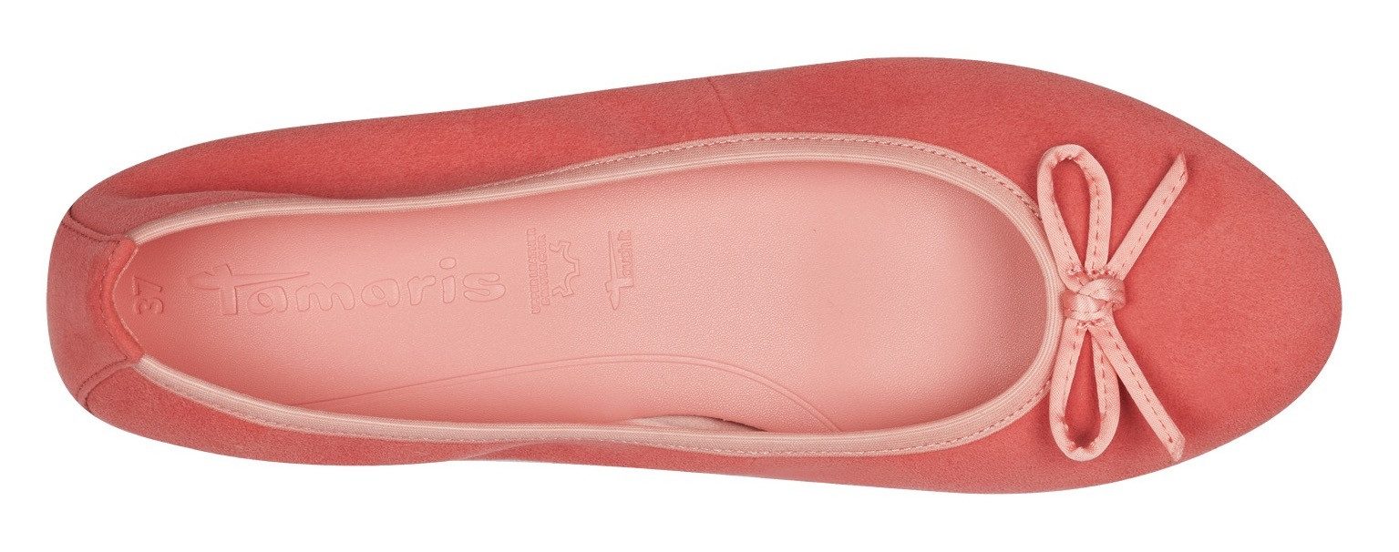 Tamaris Ballerina's , blockhak, business schoen, instapschoen met schattige decoratieve strik