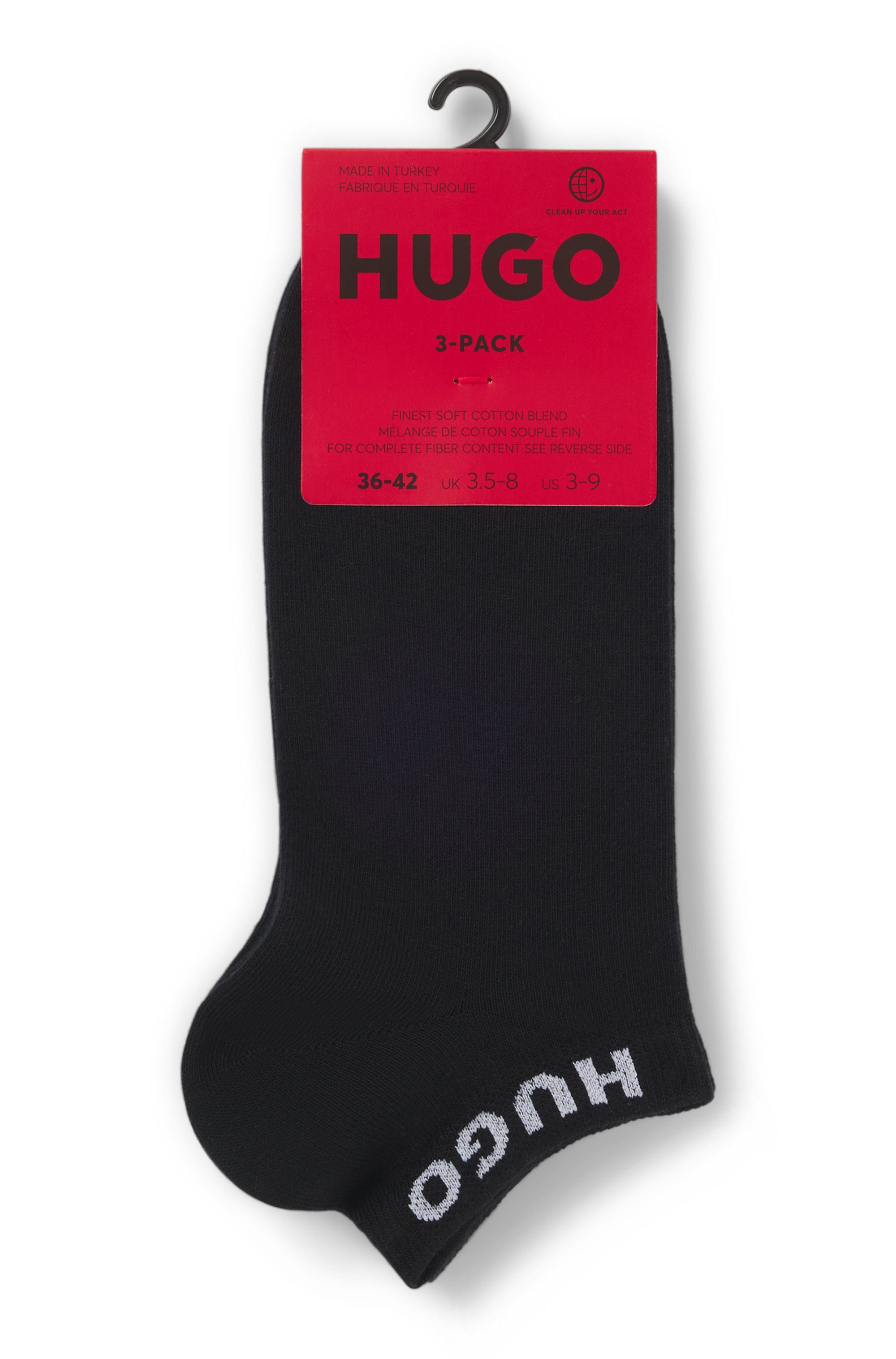 HUGO underwear Sokken 3P AS UNI CC W met contrasterende logo-opdruk (3 paar, Set van 3)