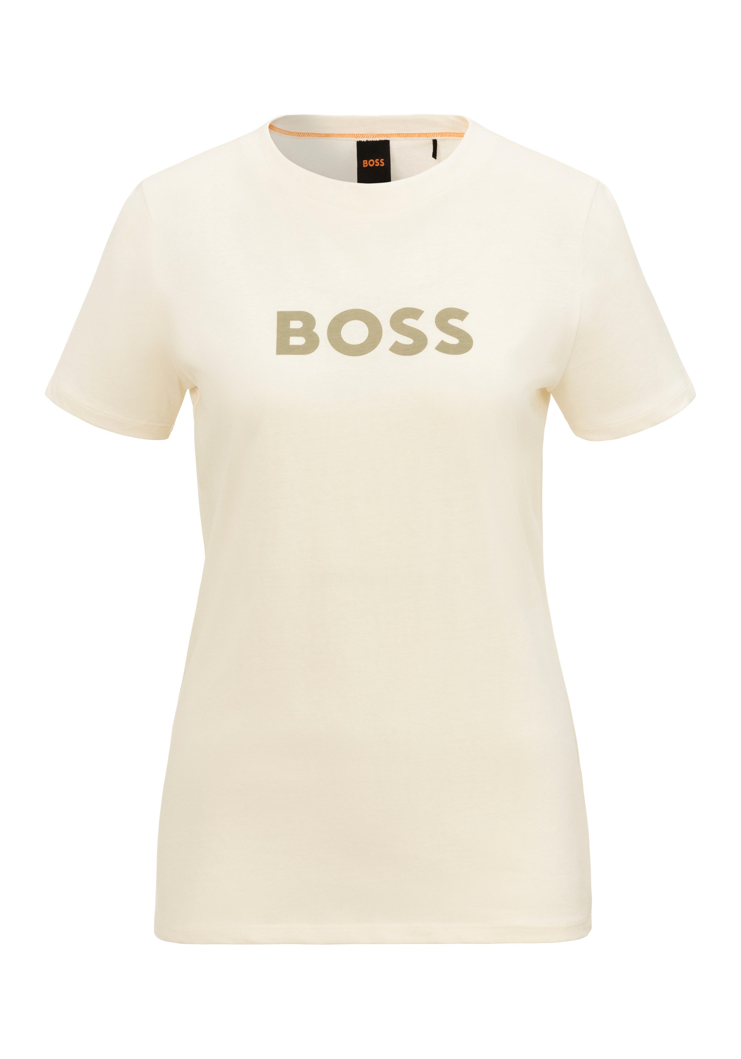 Boss Orange T-shirt C_Elogo_5 met contrasterende gekleurde boss print