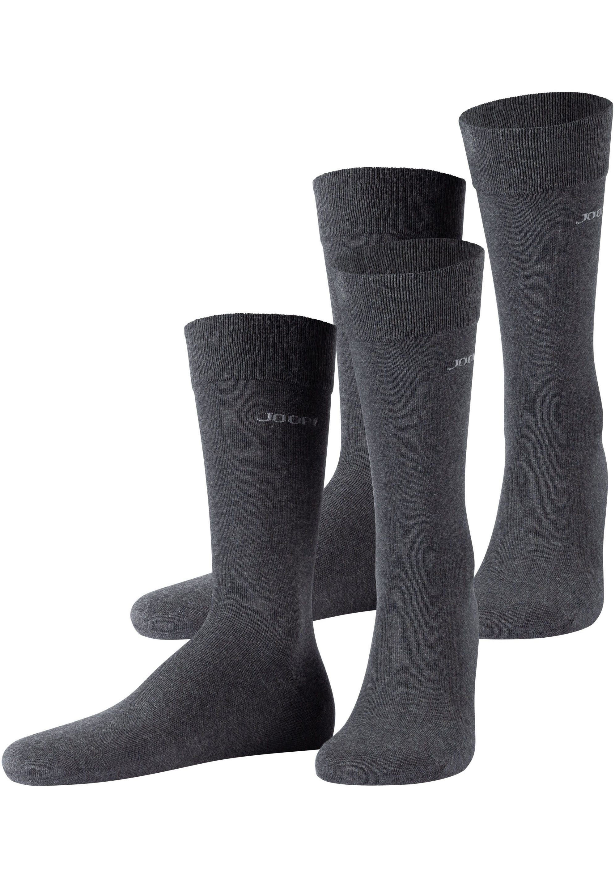 JOOP! Sokken Premium Essentials, versterkte hiel, duurzame teen (Set van 4)