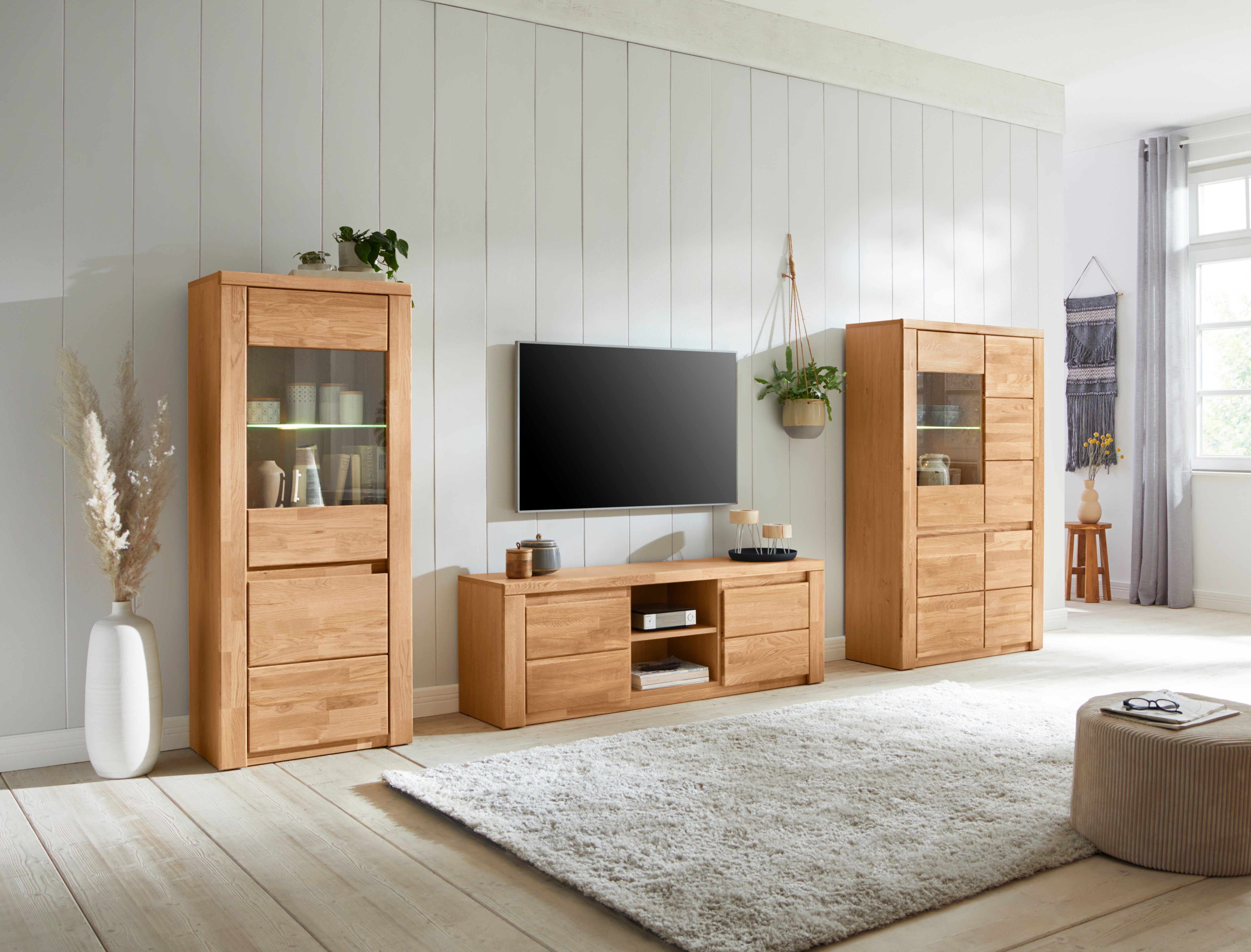 Premium collection by Home affaire Wandmeubel Burani gedeeltelijk massief hout (set, 3 stuks)