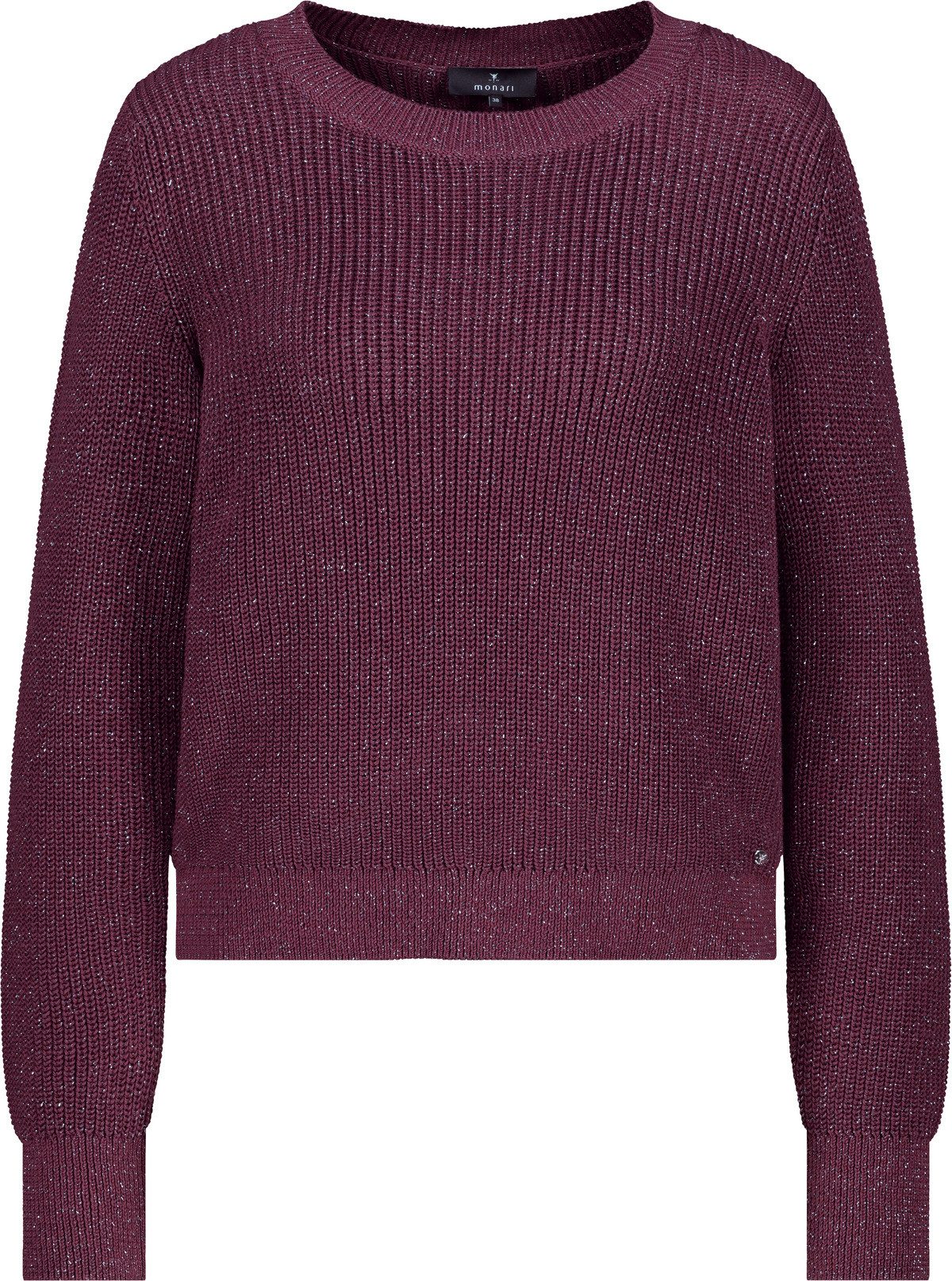 Monari Gebreide Trui Basic Lurex Met een ronde hals