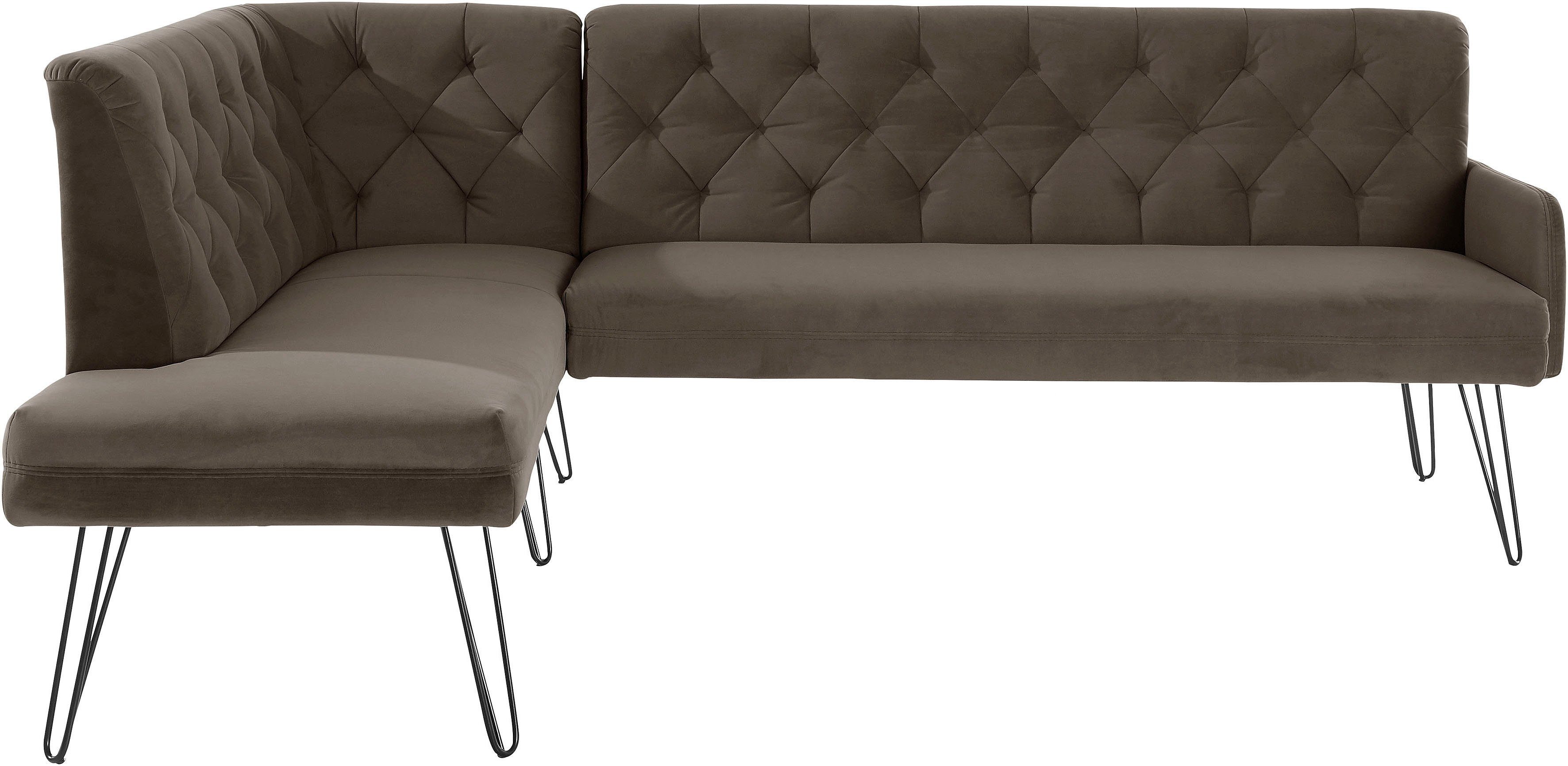 exxpo - sofa fashion Hoekbank Doppio, Chesterfield look, comfortabel en handig, hoge designvoeten