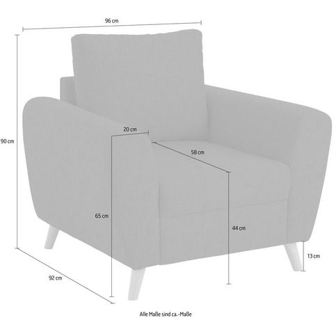 Home affaire fauteuil Jordsand met fijne stiksels op de zitting, Scandinavisch design