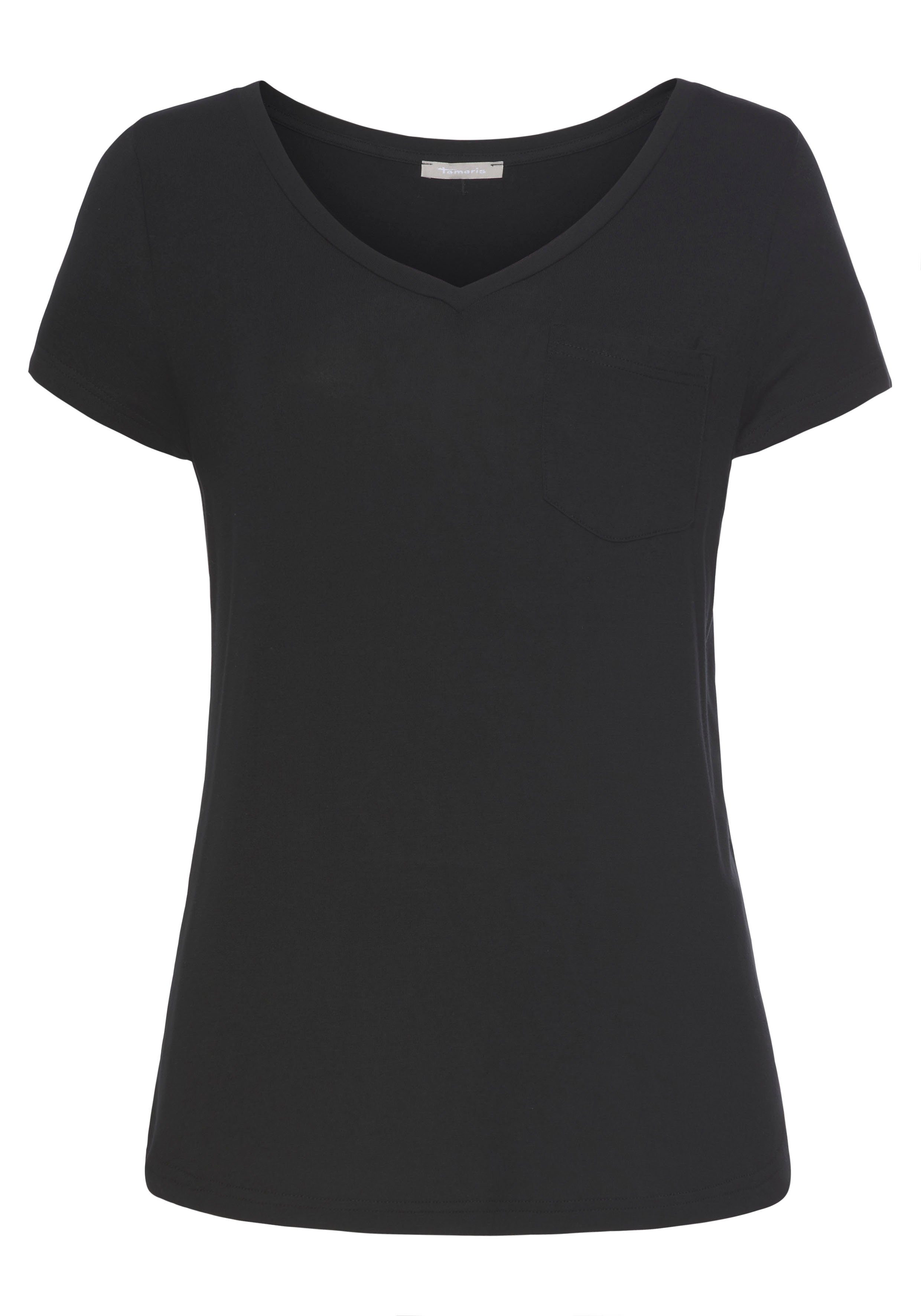Tamaris T-shirt Korte mouwen, casual pasvorm, van elastische jersey