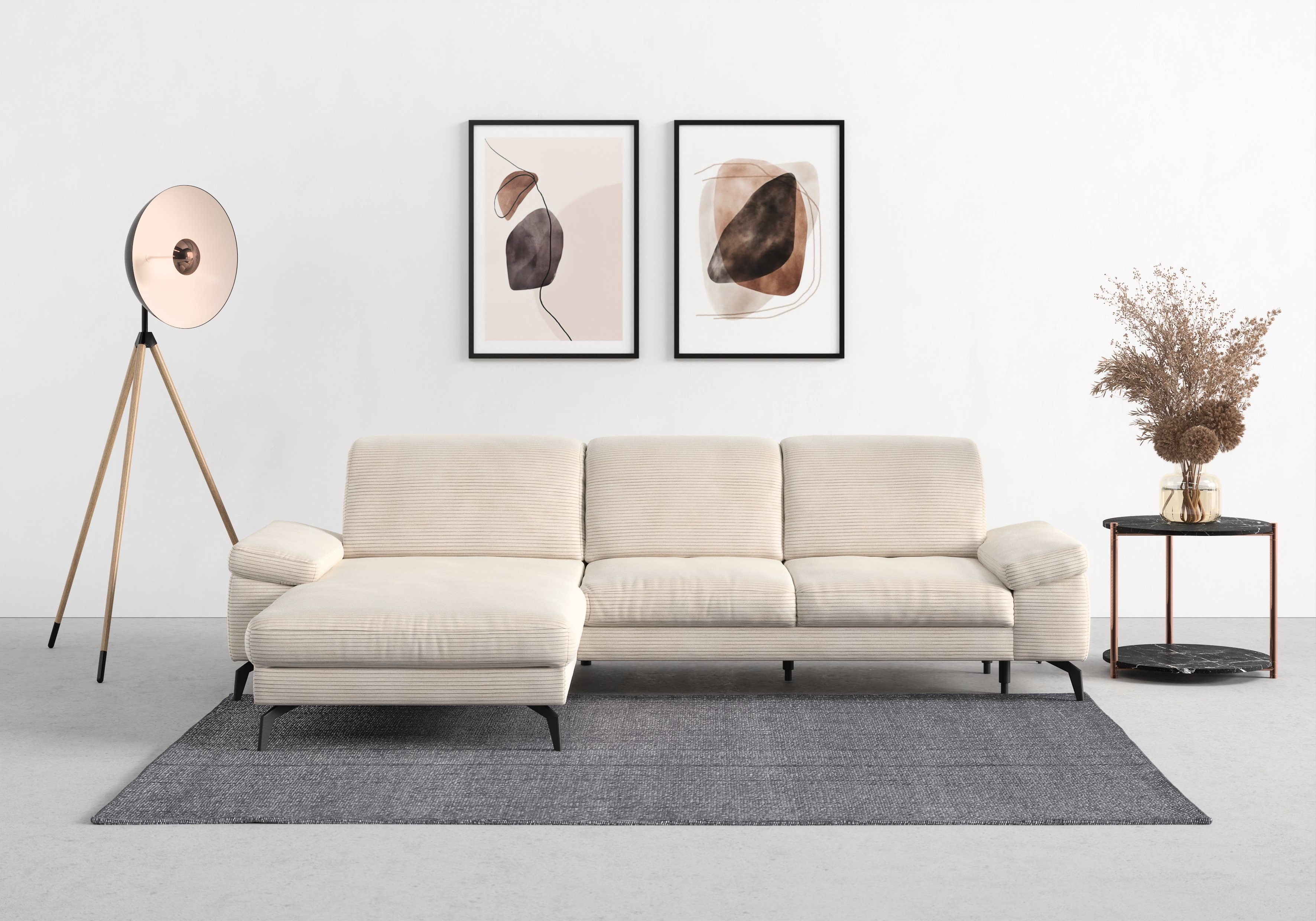 sit&more Hoekbank Cabana L-vorm Récamier, naar keuze met zitdiepte, armleuning en hoofdeinde beige, hoekbanken, 301 cm