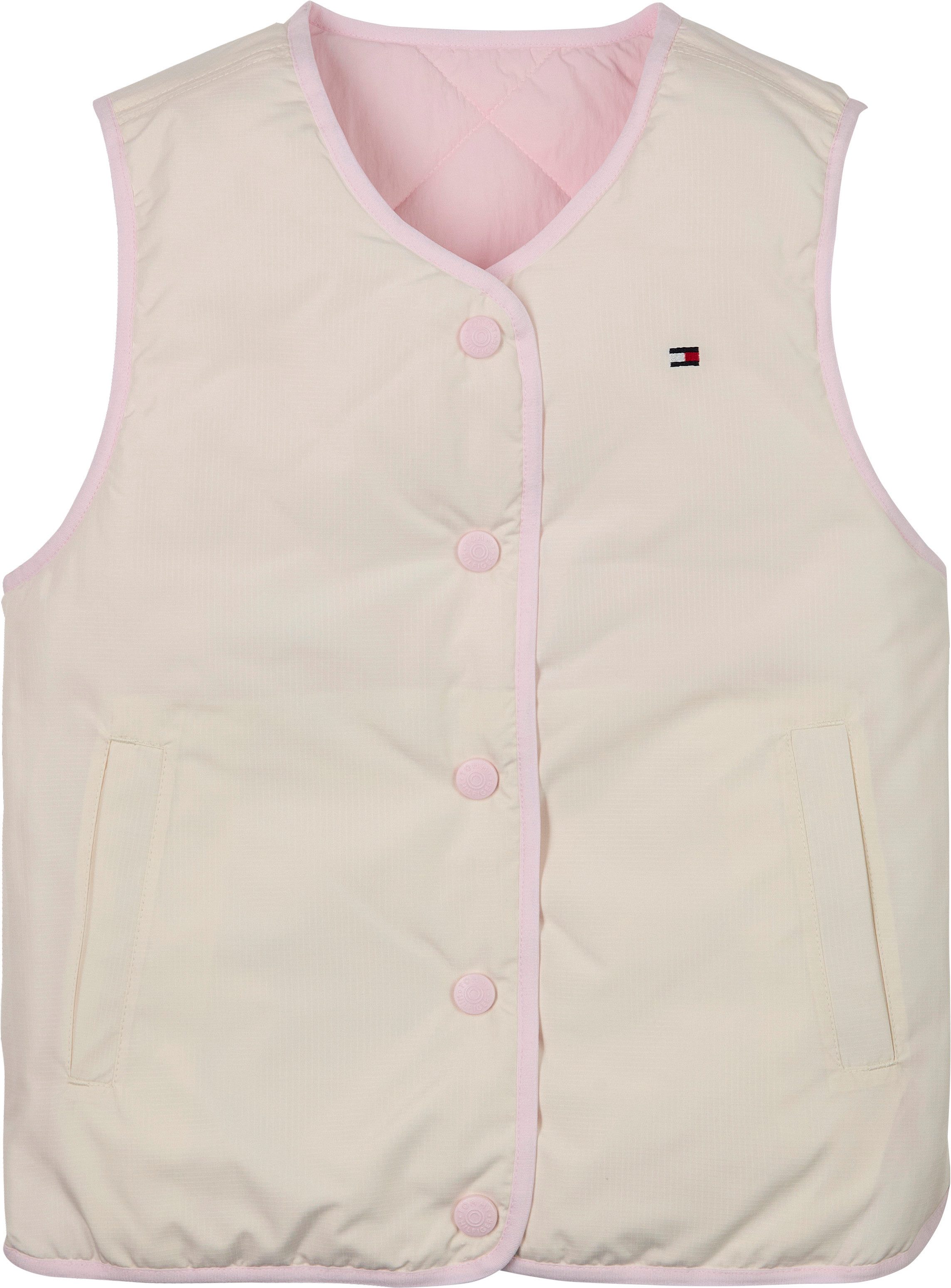 Tommy Hilfiger Reversible-gilet REVERSIBLE QUILTED VEST voor kinderen tot 16 jaar, met grote drukknopen