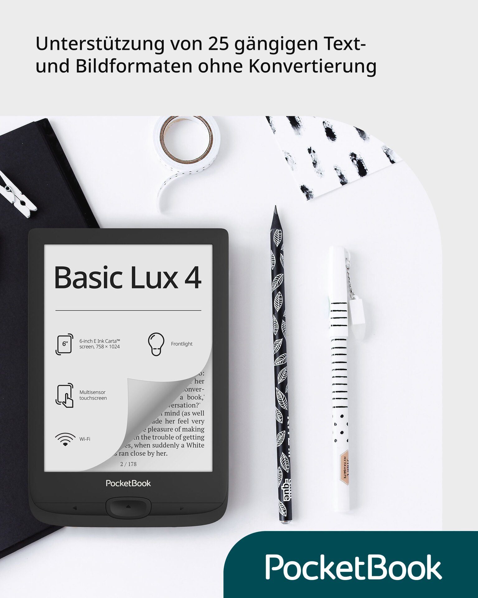 PocketBook E-reader Basic Lux 4, 6"