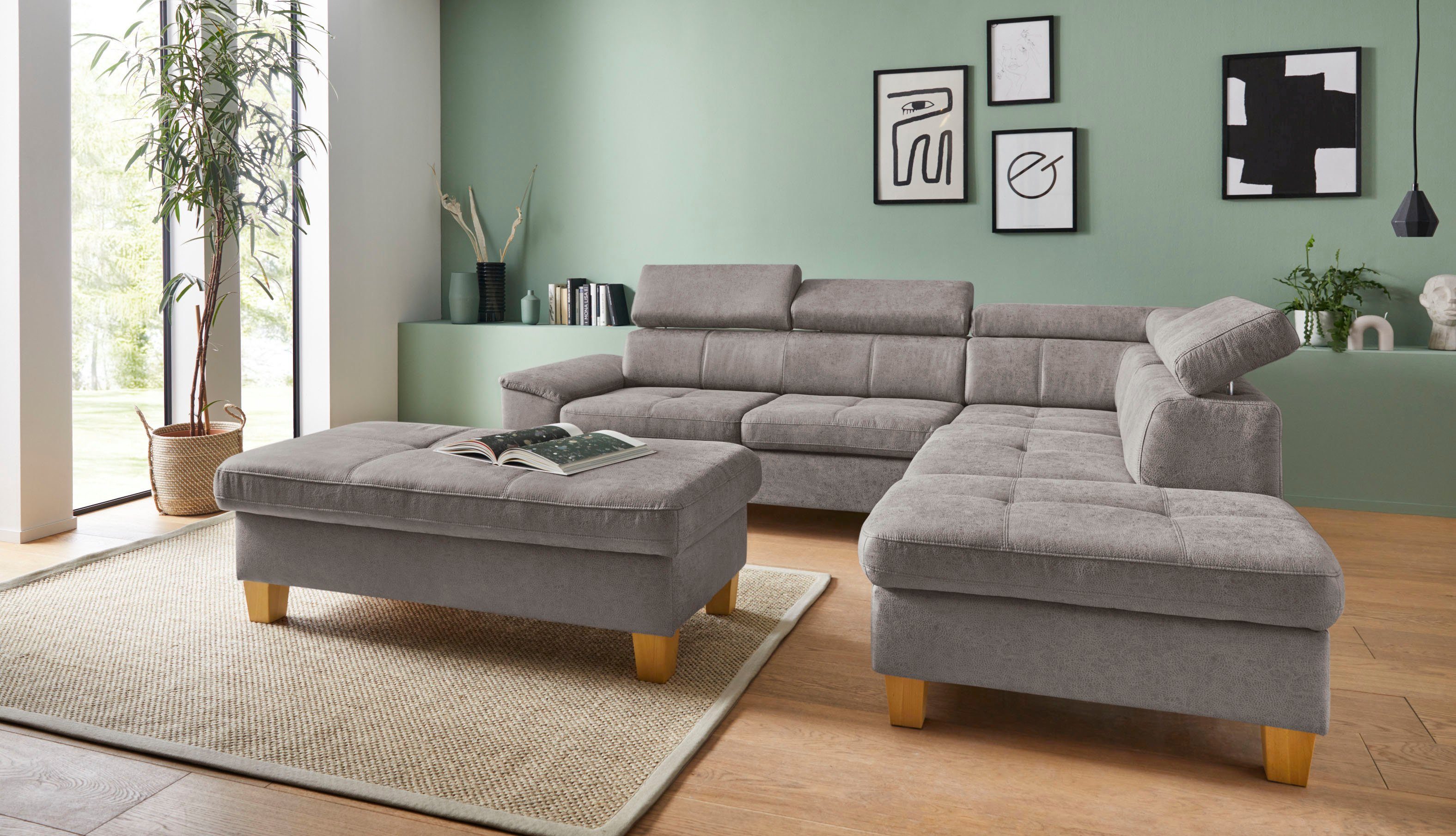exxpo - sofa fashion Hoekbank Enya, uitgebreide afwerking, hoog zitcomfort, comfortabel, L-vorm