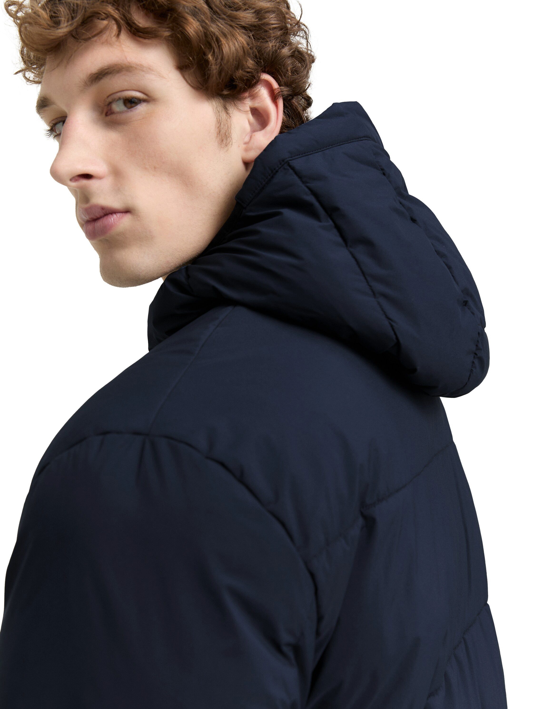 Tom Tailor Denim Gewatteerde jas met logoprint