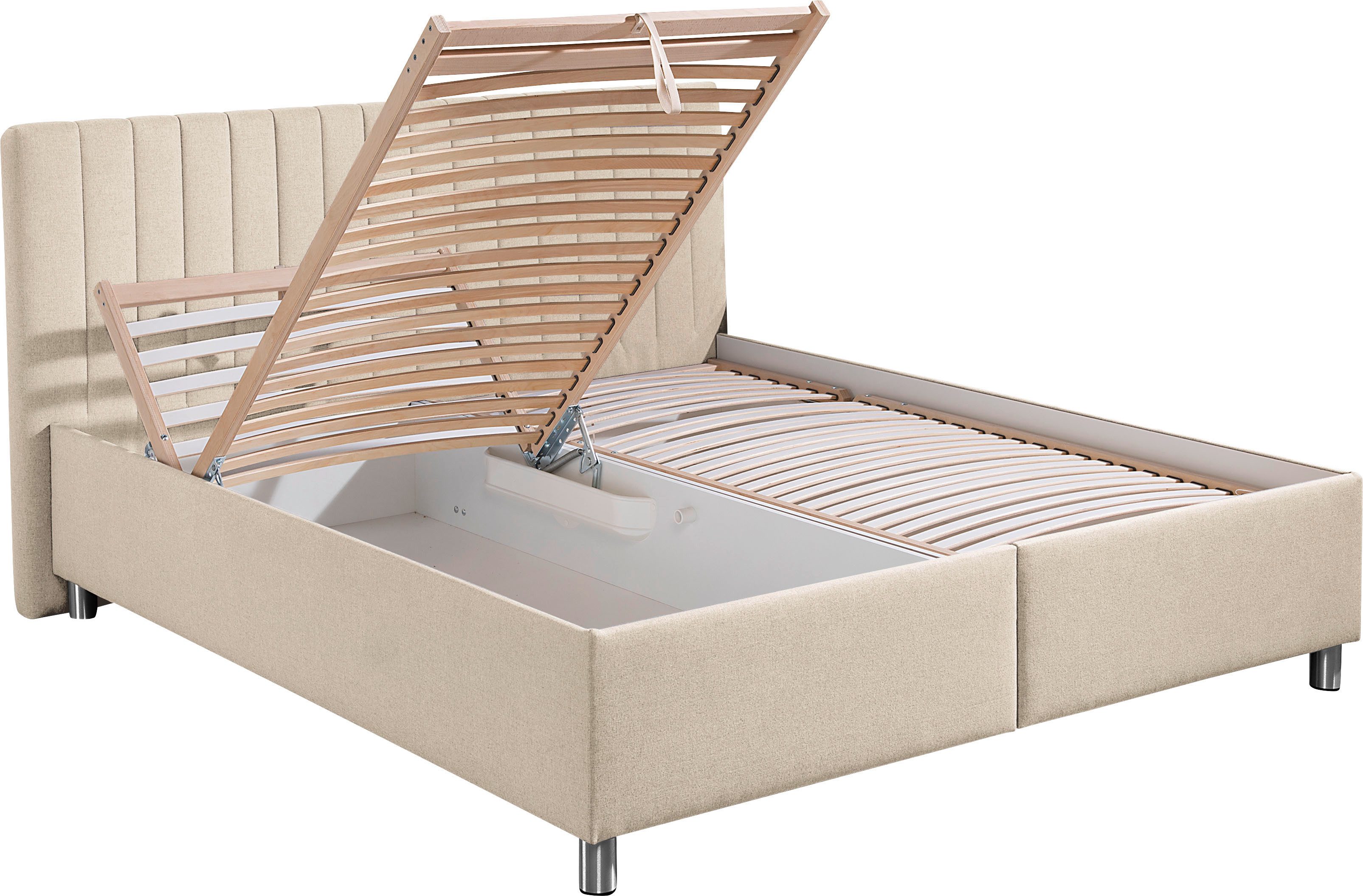 Maintal Gestoffeerd bed Kieferwald met bedlade, optioneel met bonnell- of pocketveringmatras