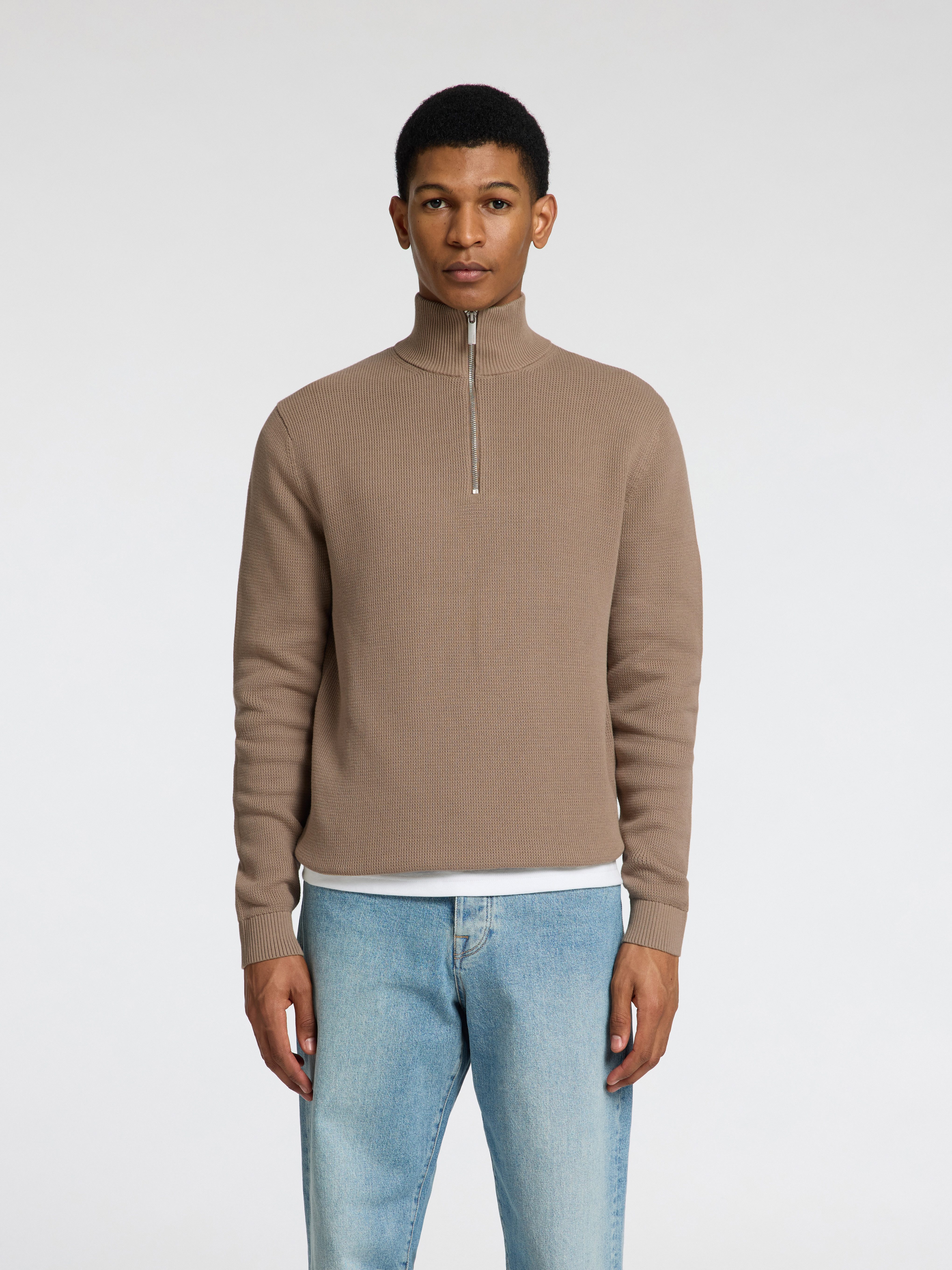 SELECTED HOMME Schipperstrui SLHDANE LS KNIT STRUCTURE HALF ZIP NOOS