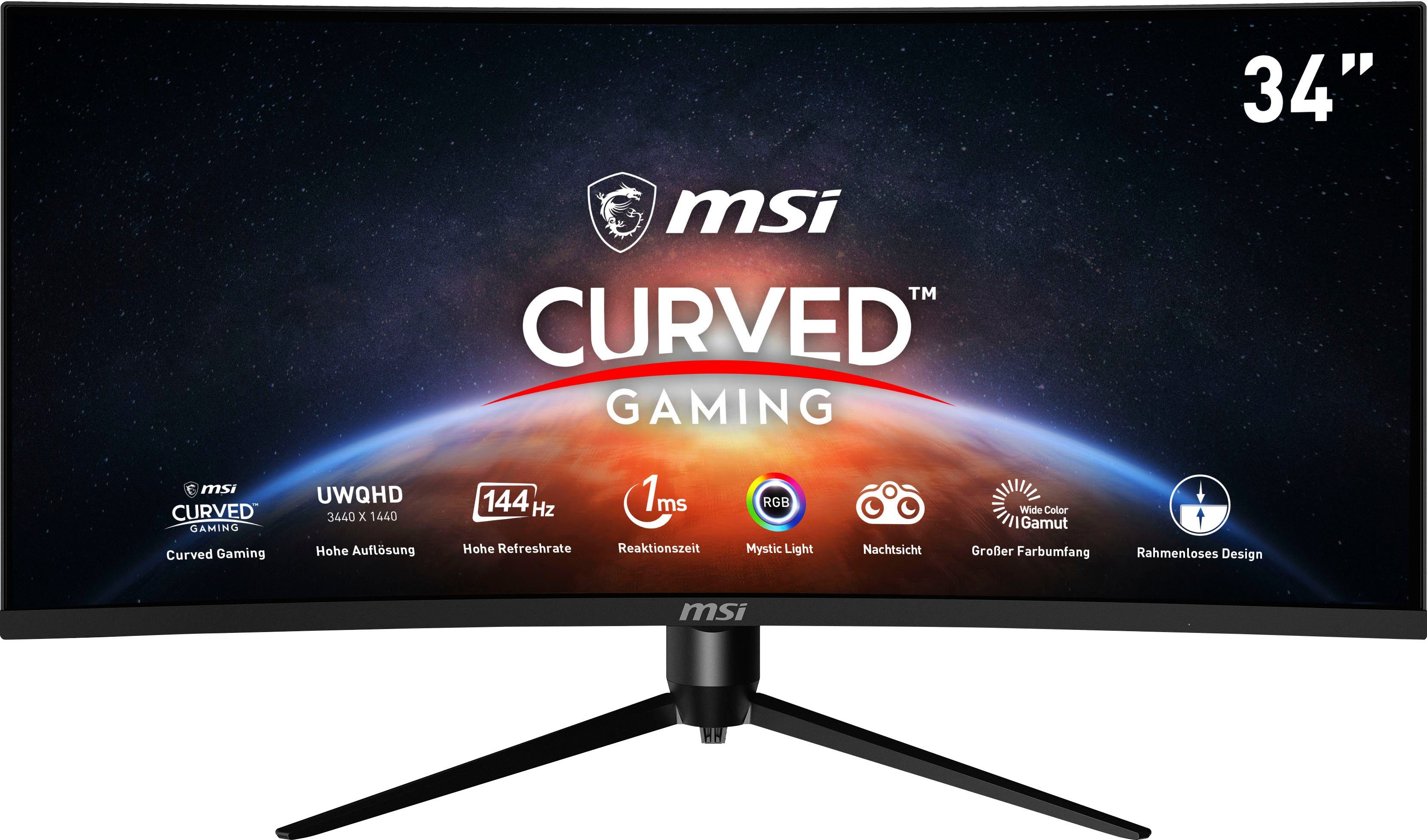 MSI Curved-gaming-ledscherm Optix MAG342CQR, 86 cm / 34", UWQHD