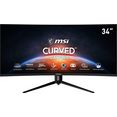 msi curved-gaming-monitor optix mag342cqr, 86 cm - 34 ", uwqhd zwart