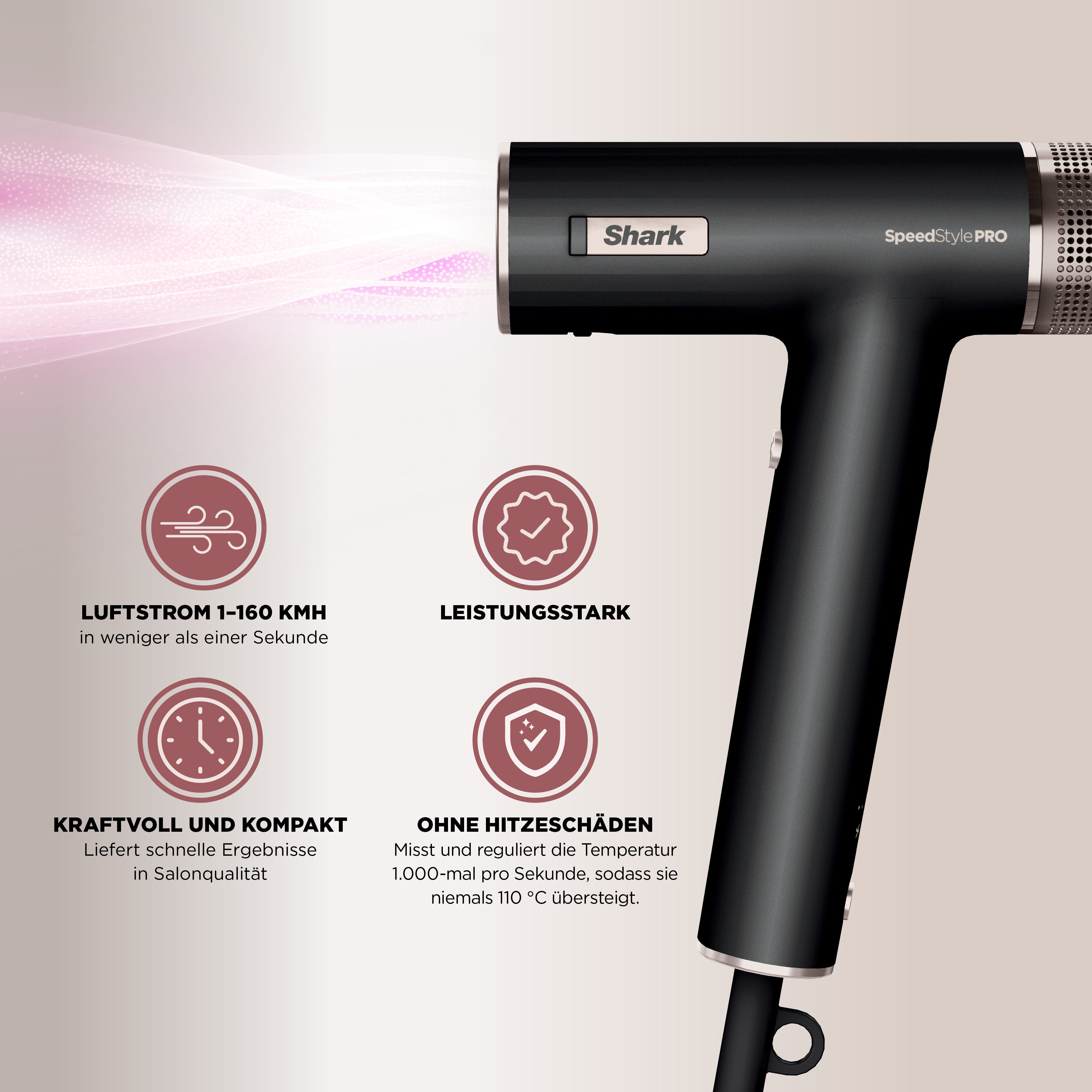 Shark Ionic haardroger Shark Speedstyle Pro 5-in-1 Haartrockner HD752EU