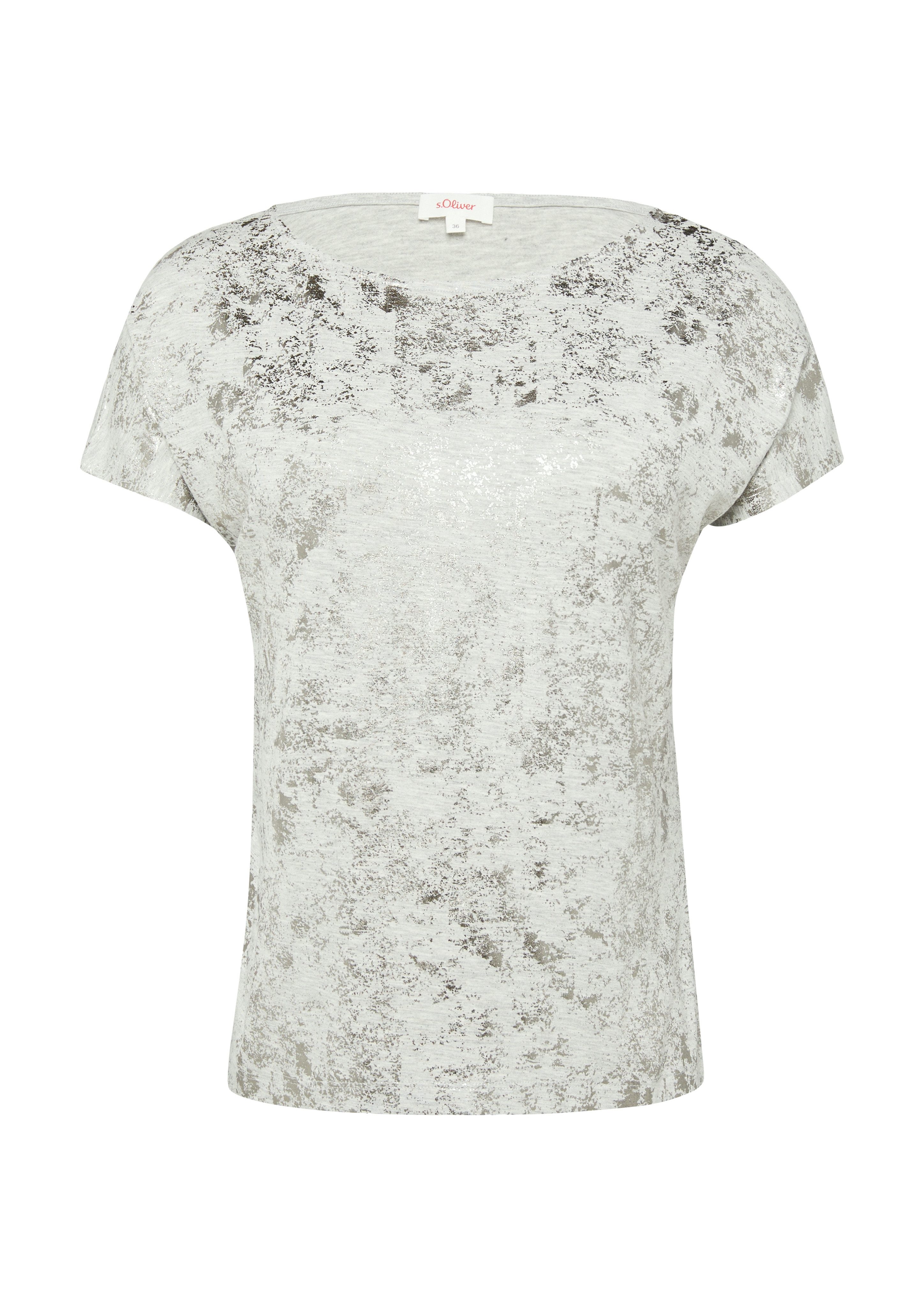 s.Oliver T-shirt met gemetalliseerd patroon